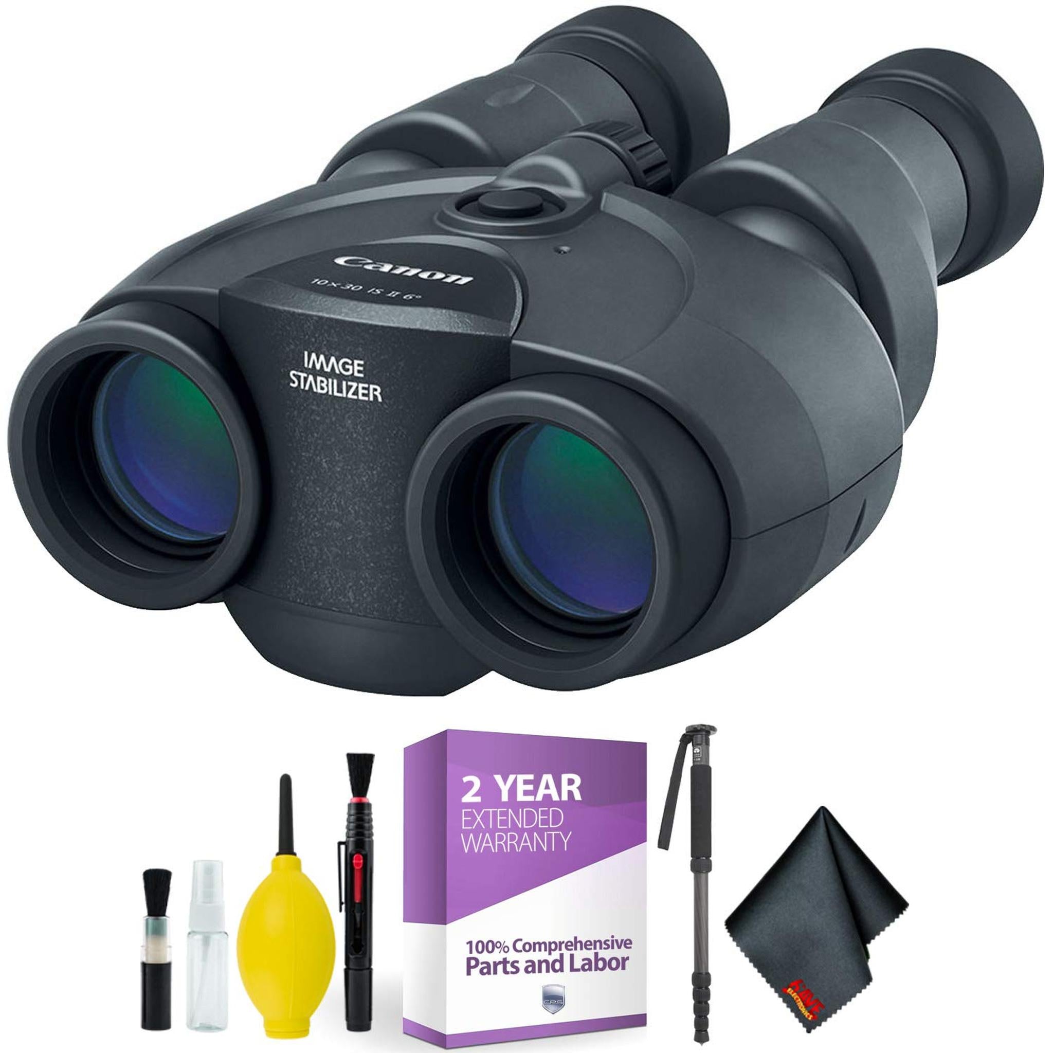 Canon 10x30 is II Image Stabilized Binocular + Cleaning Kit + 2 Year Extended Warranty Canon