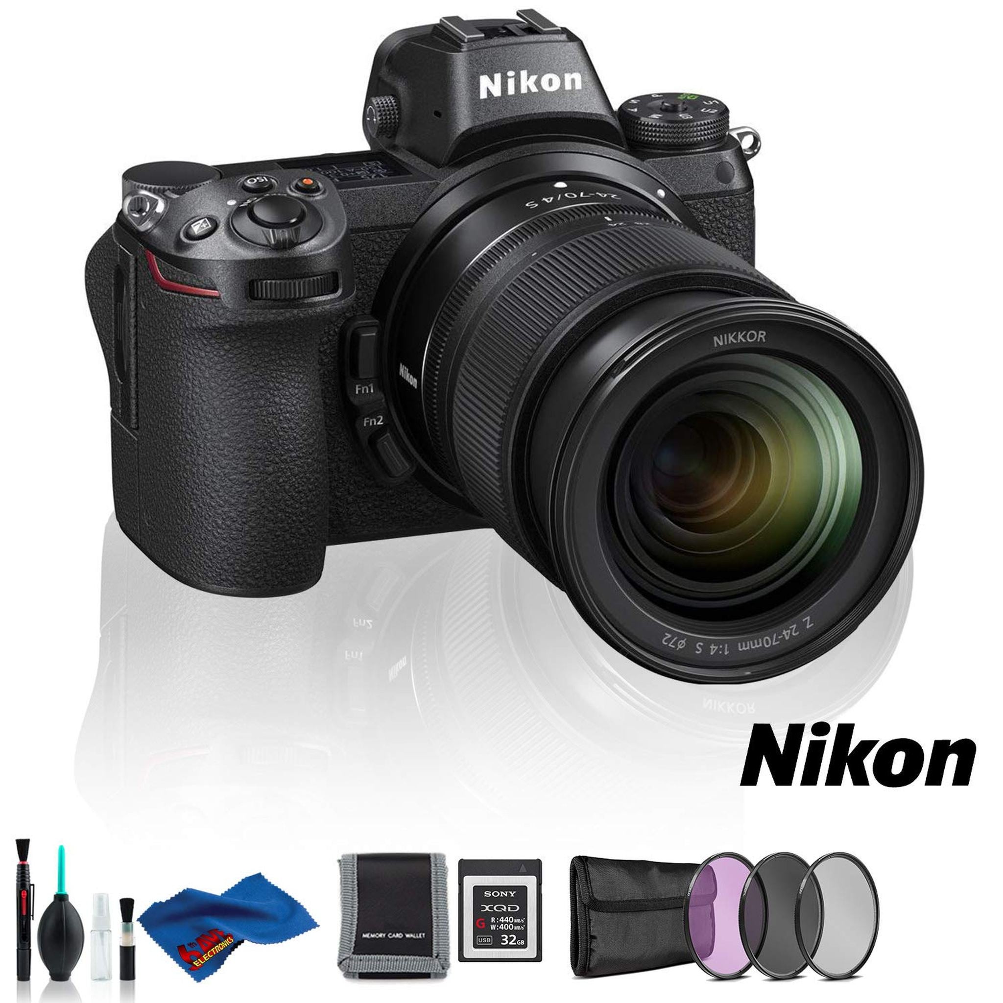 Nikon Z 6 Mirrorless Digital Camera with 24-70mm Lens, FTZ Mount Adapter, and 32GB Memory Kit Intl Model Nikon