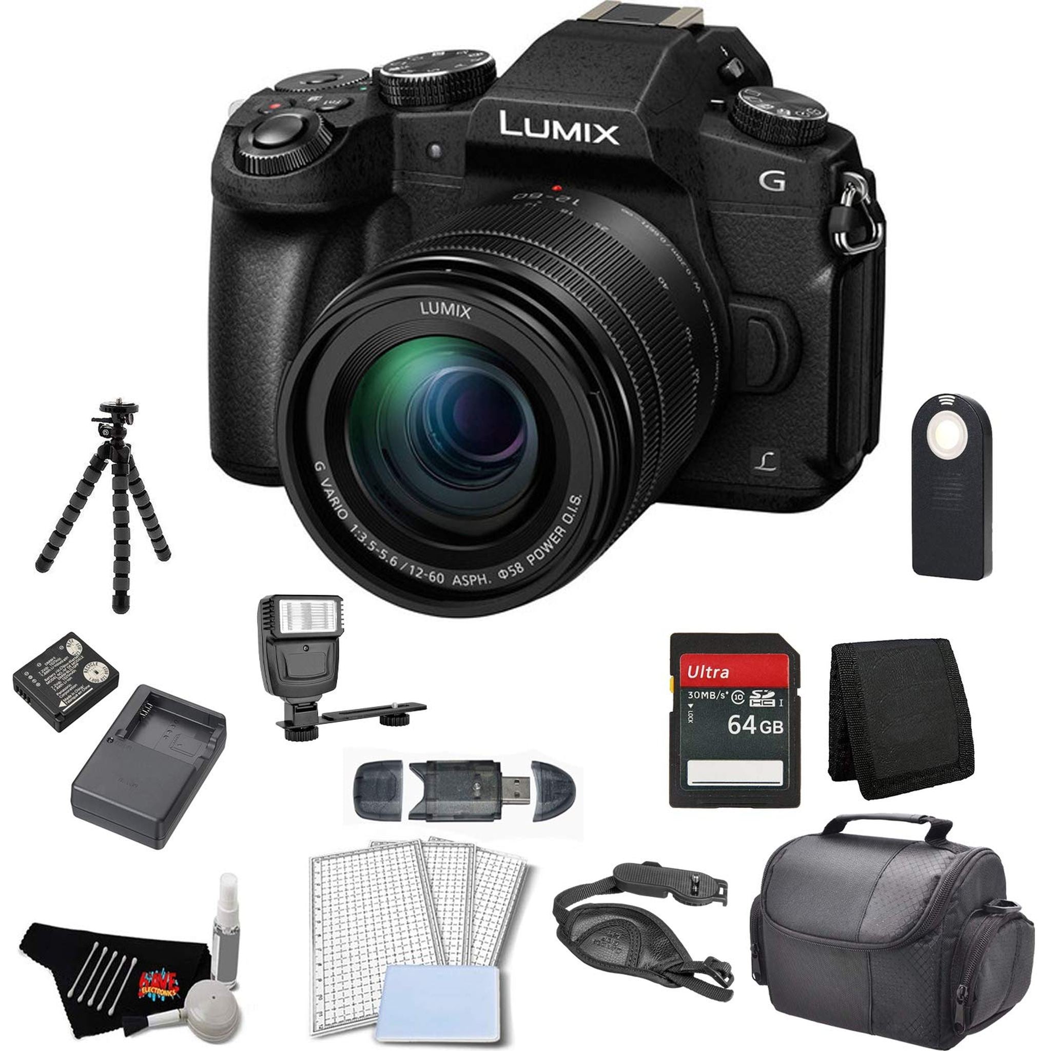 Panasonic Lumix DMC-G85 Mirrorless Micro Four Thirds Digital Camera with 12-60mm Lens Bundle with 64GB Memory Card + Rep Panasonic