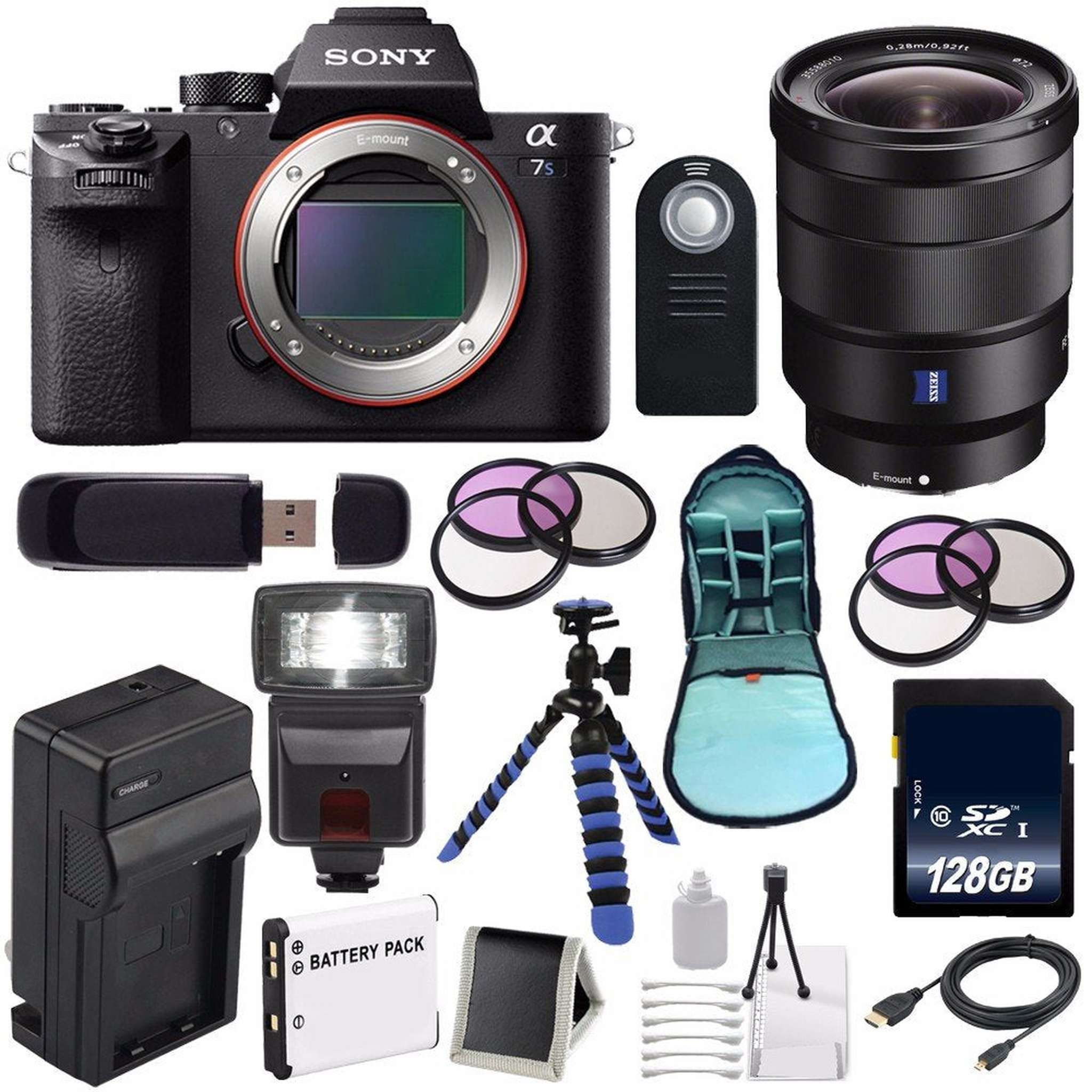 Sony Alpha a7S II a7S Mark II a7SII ILCE7SM2/B Mirrorless Digital Camera International Model + Vario-Tessar T FE 16-35 Lens Supreme Bundle Sony