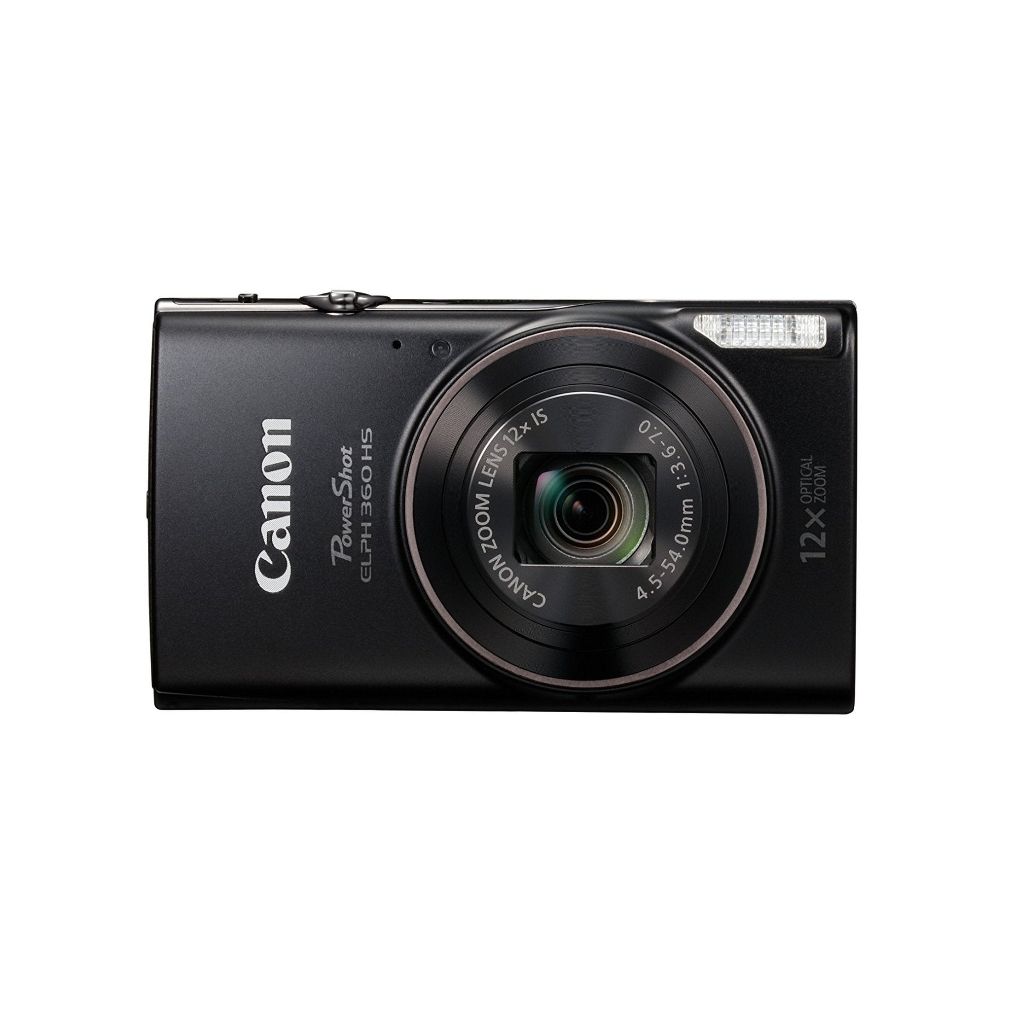 Canon PowerShot ELPH 360 Digital Camera w/ 12x Optical Zoom and Image Stabilization - Wi-Fi & NFC Enabled Black Canon