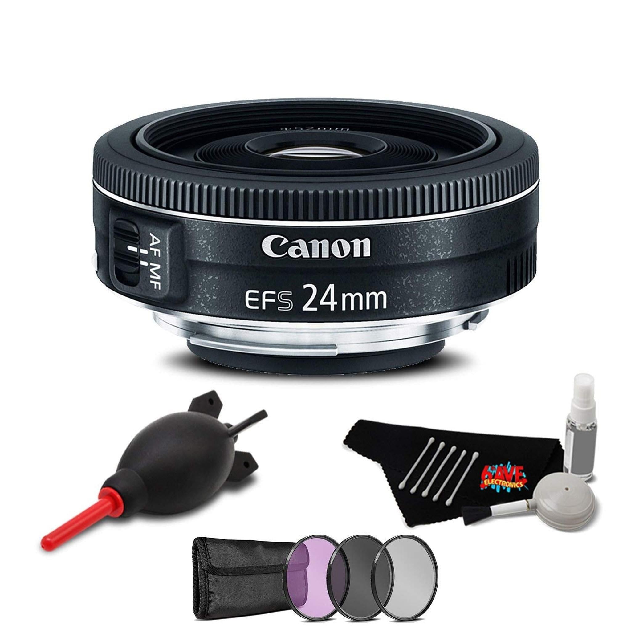 Canon EF-S 24mm f/2.8 STM Lens Accessory Bundle International Model Canon