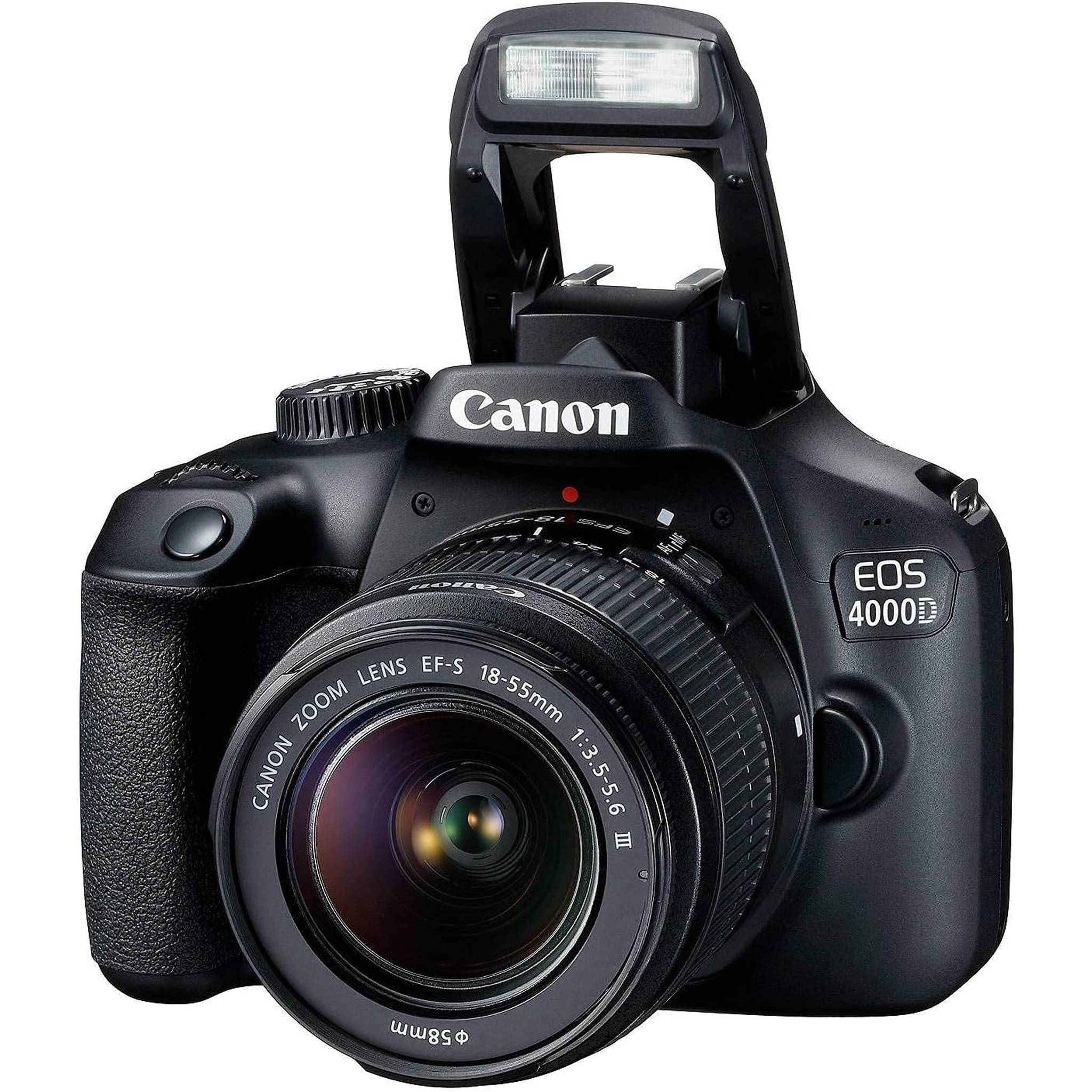 Canon EOS 4000D / Rebel T100 DSLR Camera with 18-55mm Lens + EF 75-300mm + Video Bundle Canon