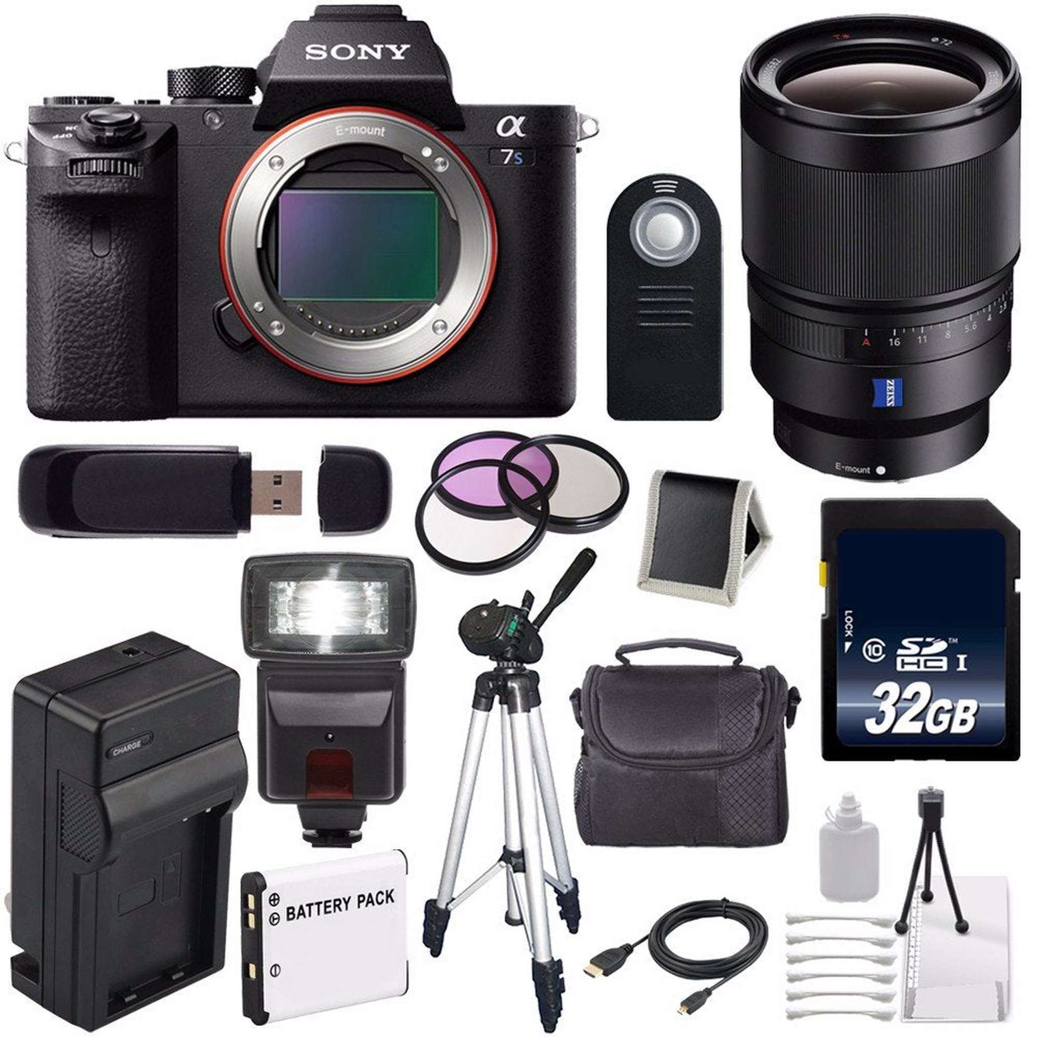 Sony Alpha a7S II a7S Mark II a7SII ILCE7SM2/B Mirrorless Digital Camera International Model + Sony Distagon T FE 35mm Lens Starter Bundle Sony