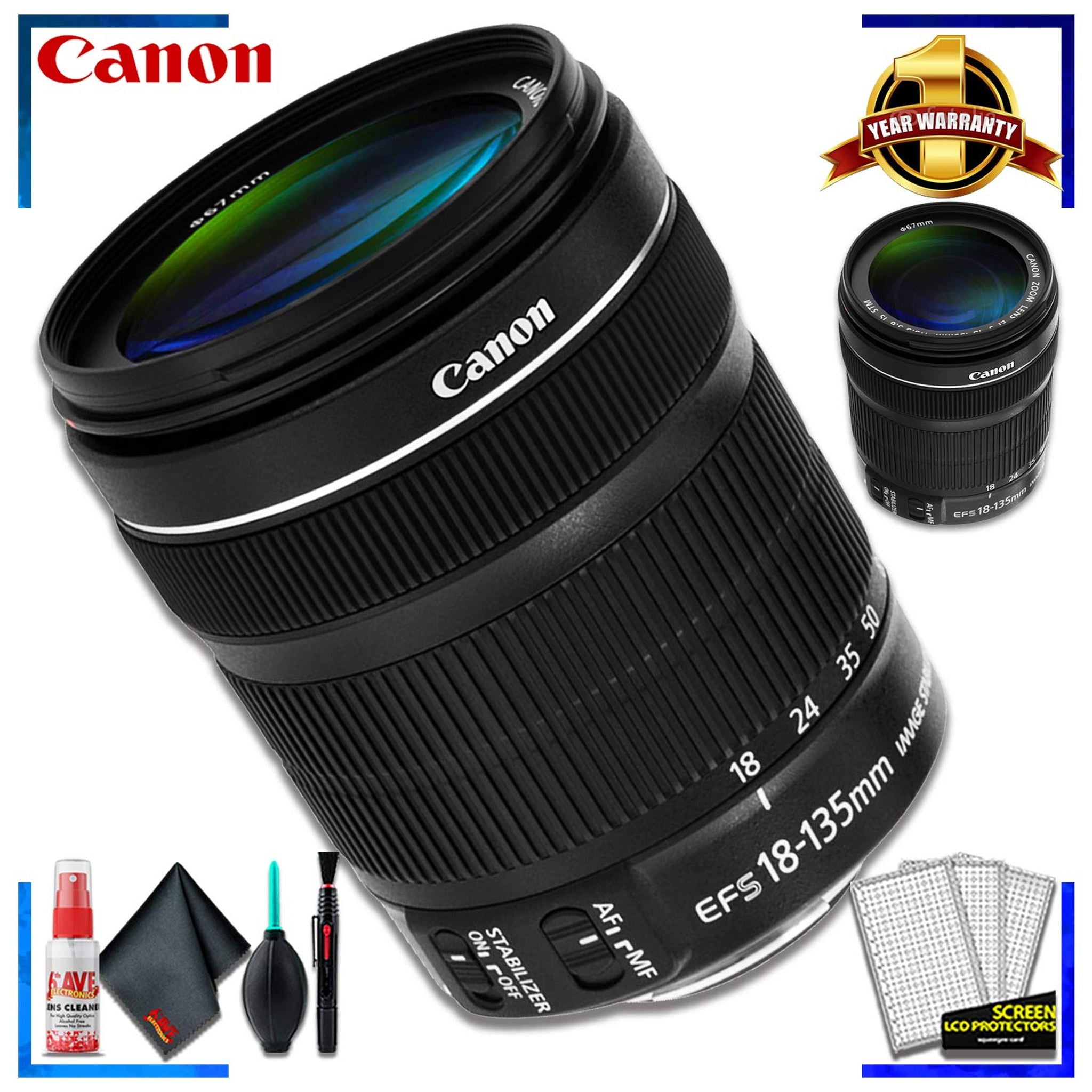 Canon EF-S 18-135mm f/3.5-5.6 STM Lens Intl Model + Cleaning Kit Canon