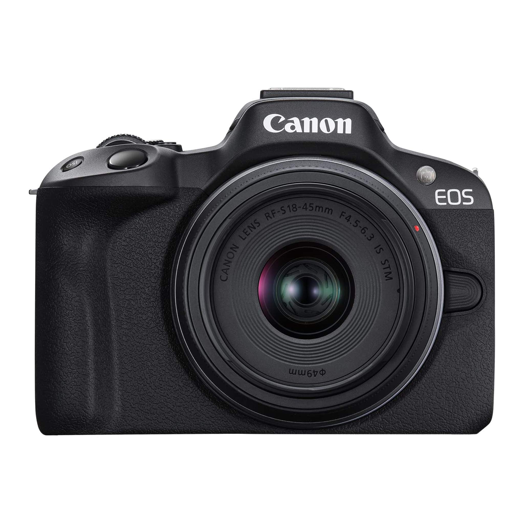 Canon EOS R50 Mirrorless Vlogging Camera Black w/RF-S18-45mm F4.5-6.3 is STM Lens, 24.2 MP, 4K Video, Subject Detection & Tracking, Compact, Smartphone Connection, Content Creator Canon