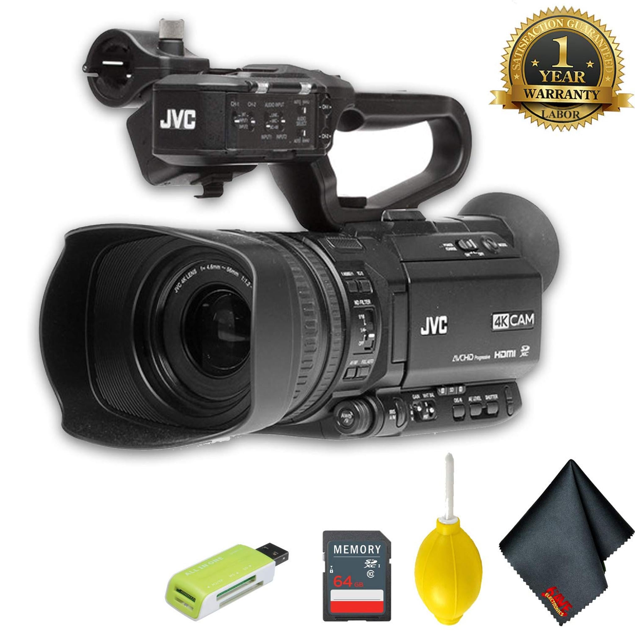 JVC GY-HM180 Ultra HD 4K Camcorder with HD-SDI Starter Accessory Bundle JVC