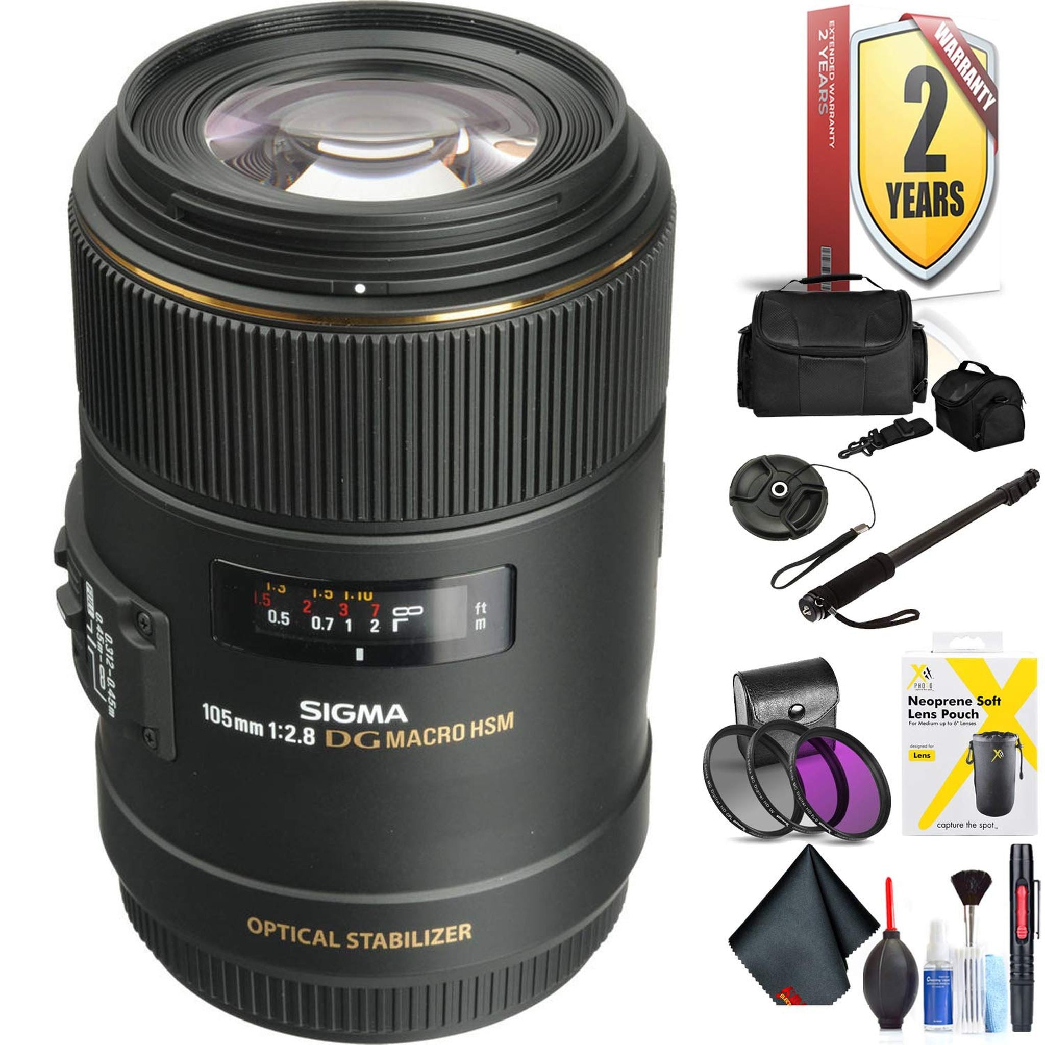 Sigma 105mm F/2.8 Ex Dg Os HSM Macro Lens for Canon 6D, 5D Mark IV, 5D Mark III, 5D Mark II, 6D Mark II, 5Dsr, 5Ds, 1Dx, Sigma