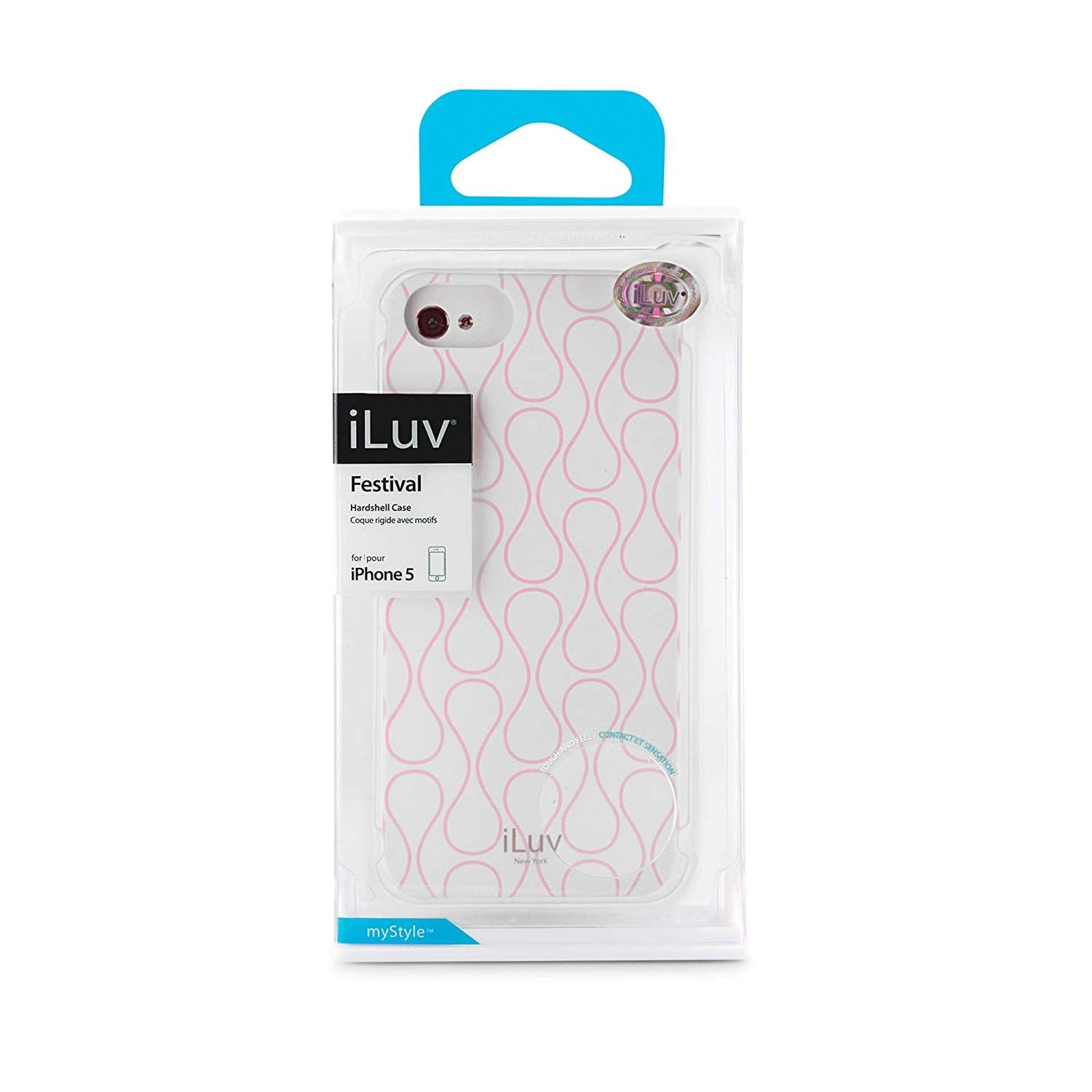 iLuv ICA7H307WHT Festival Chic Hardshell Case for Apple iPhone 5 and iPhone 5S - 1 Pack - Retail Packaging - White iLuv