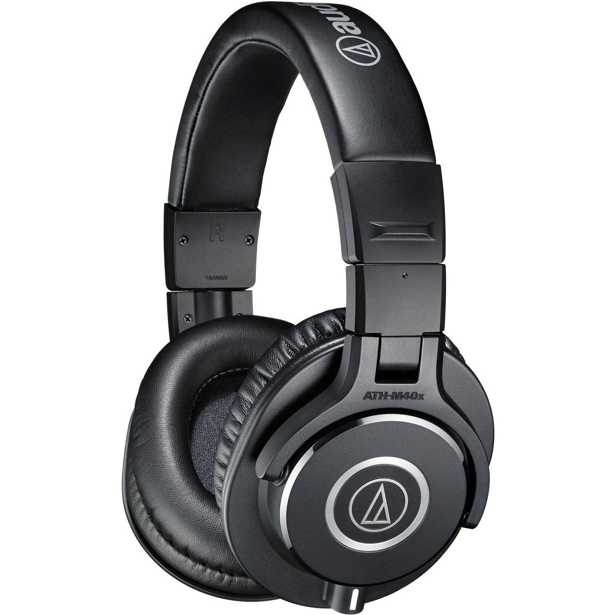 Audio-Technica ATH-M40x Over-Ear Professional Studio Monitor Headphones with 6ave Cleaning Kit, Carrying Case and 1-Year Audio-Technica