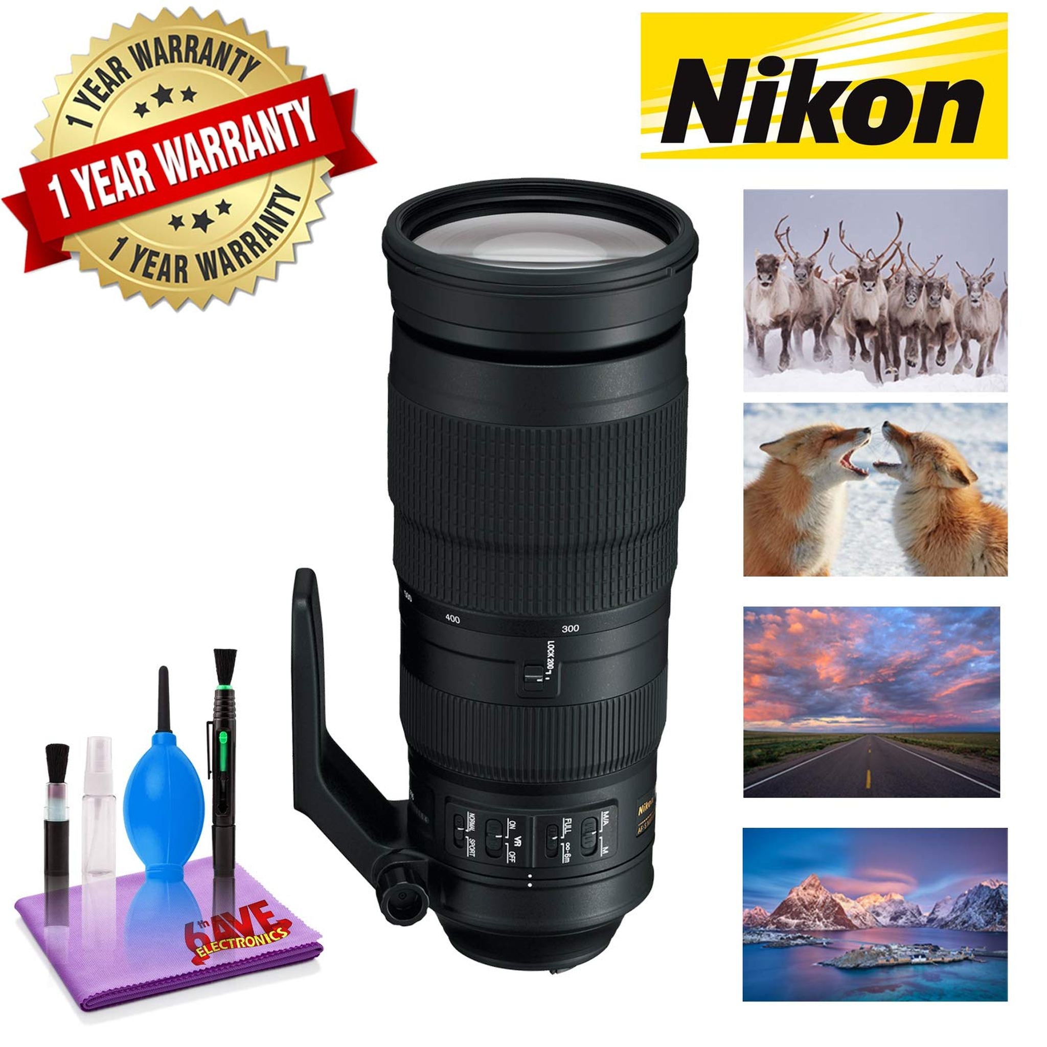 Nikon AF-S NIKKOR 200-500mm f/5.6E ED VR Lens with 1 Year Warranty Nikon