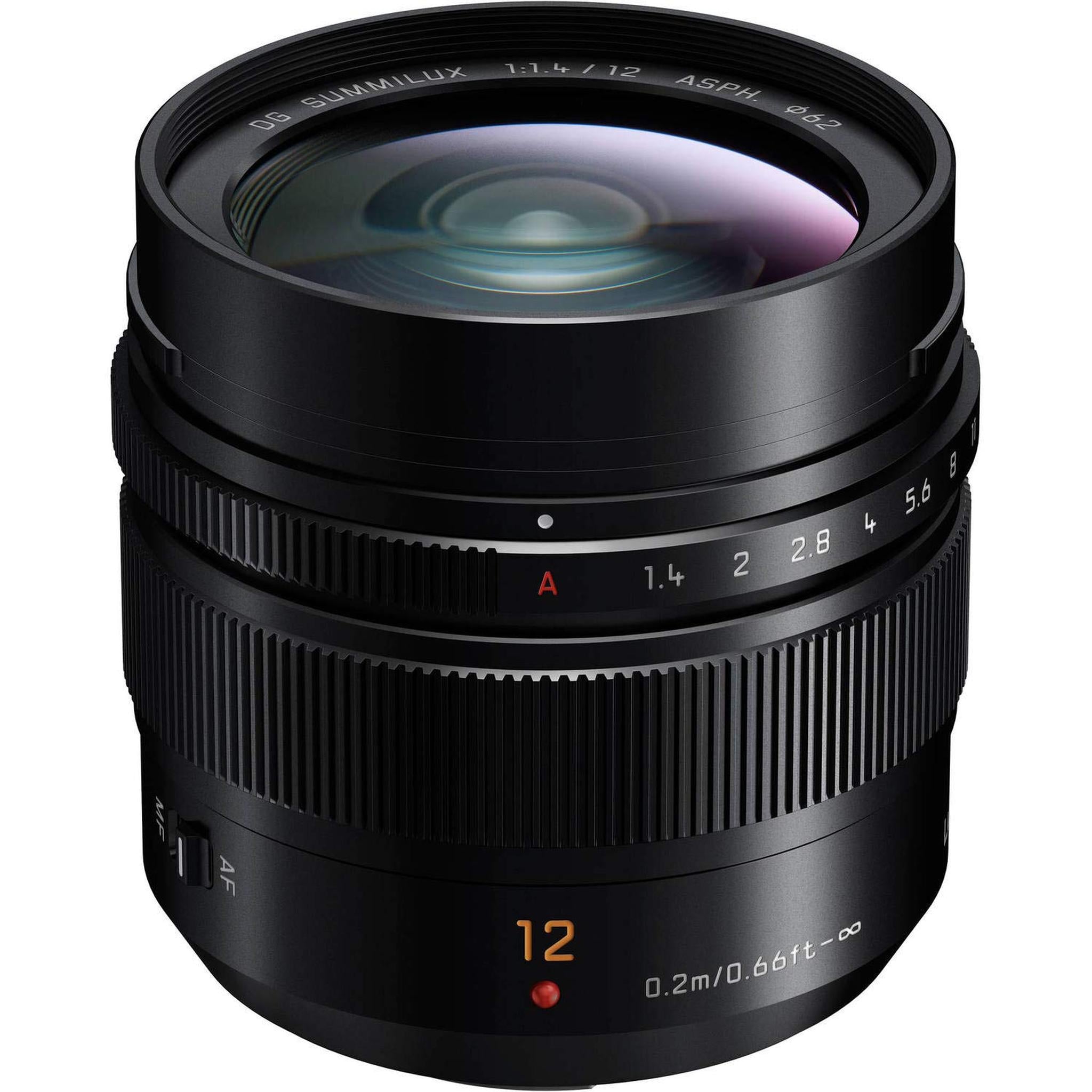 Panasonic Leica DG Summilux 12mm f/1.4 ASPH. Lens with Filter Kit, Lens Case, Cleaning Kit and Extended Warranty Panasonic