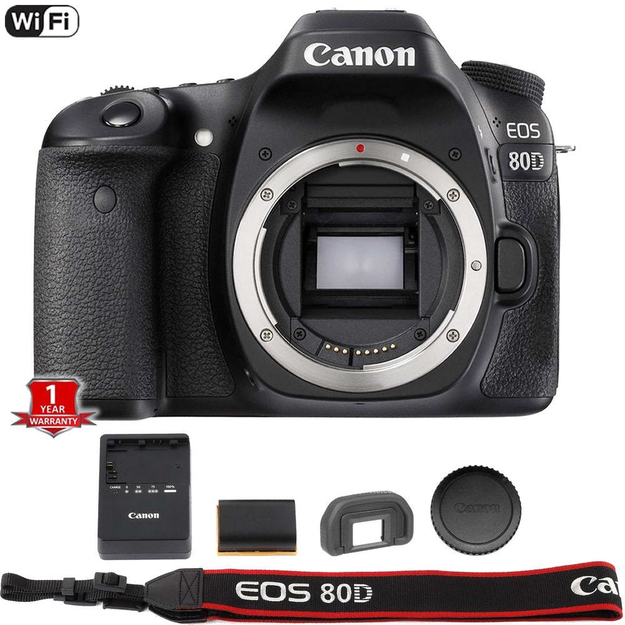 Canon EOS 80D Digital SLR Camera Body Black International Model No Warranty Canon