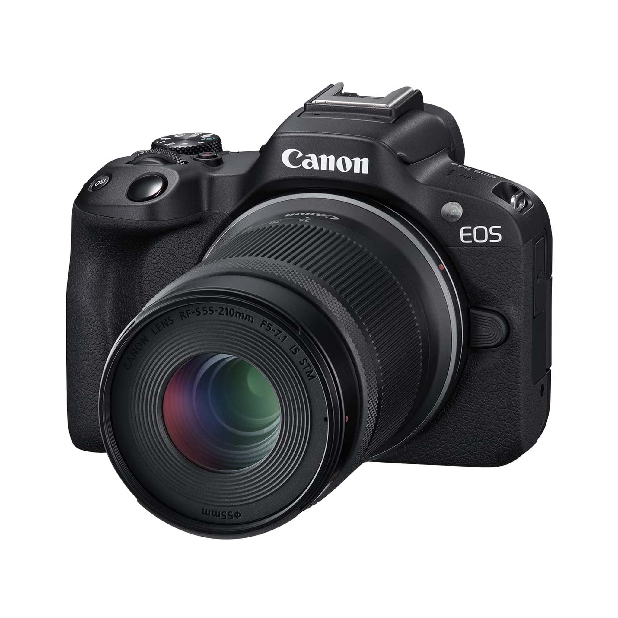 Canon EOS R50 Mirrorless Vlogging Camera Black w/RF-S18-45mm F4.5-6.3 is STM & RF-S55-210mm F5-7.1 is STM Lenses, 24.2 MP, 4K Video, Subject Detection & Tracking, Compact, Smartphone Connection Canon