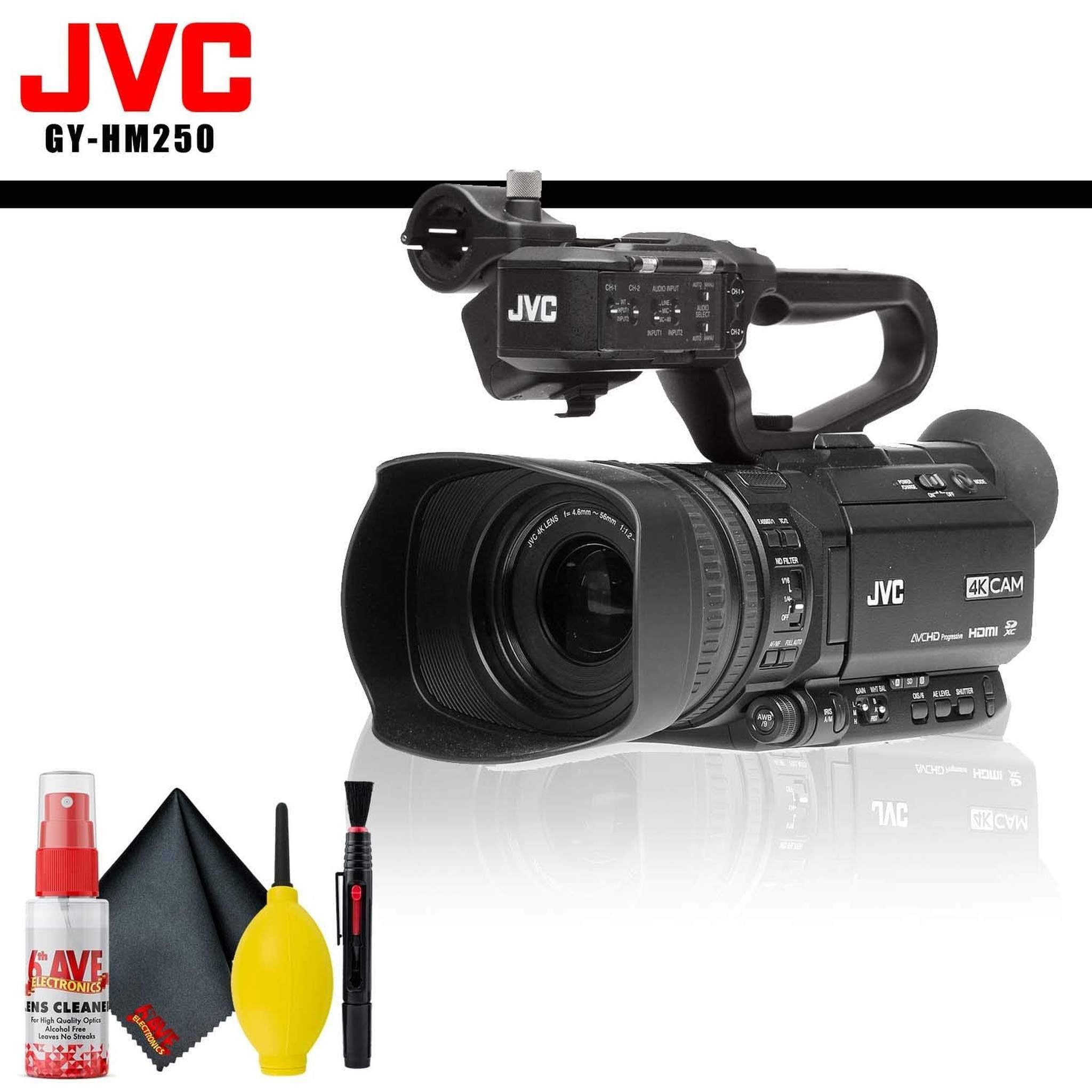 JVC UHD 4K Streaming Camcorder with Built-in Lower-Thirds Graphics + Cleaning Kit JVC