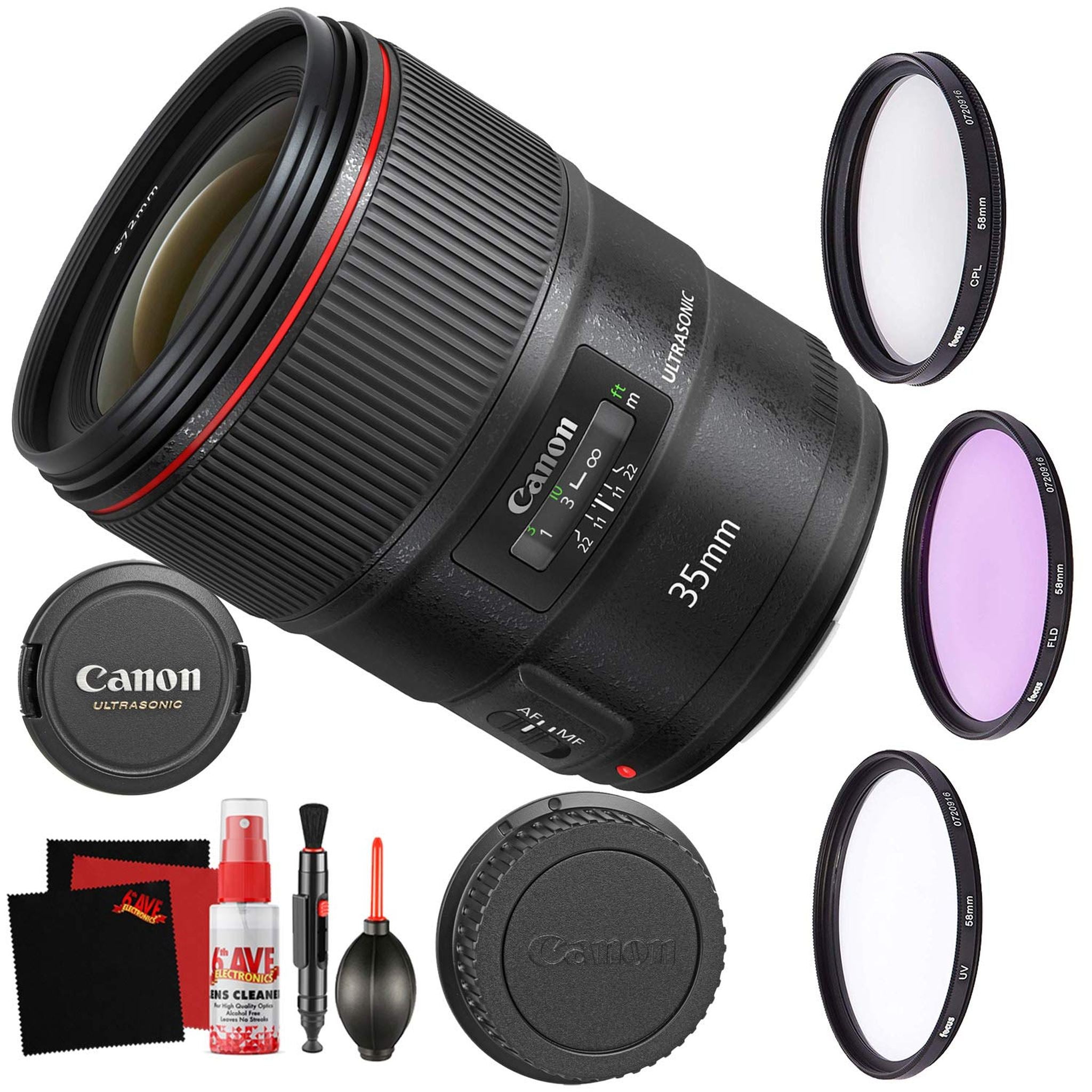 Canon EF 35mm f/1.4L II USM Lens Accessory Bundle International Model Canon