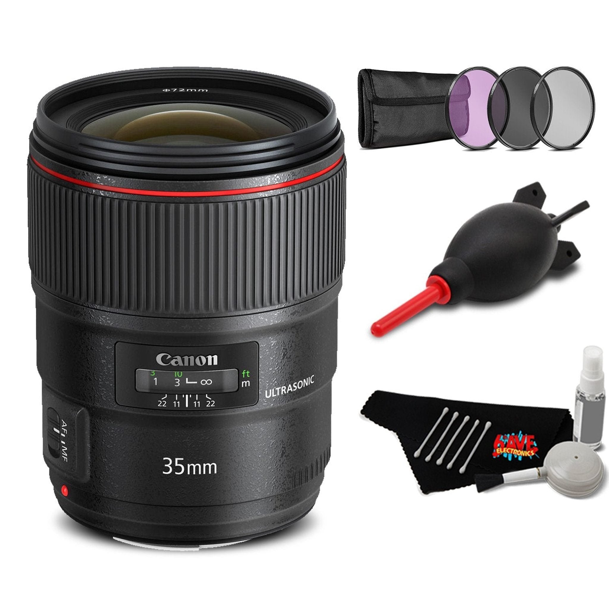 Canon EF 35mm f/1.4L II USM Lens Accessory Bundle International Model Canon