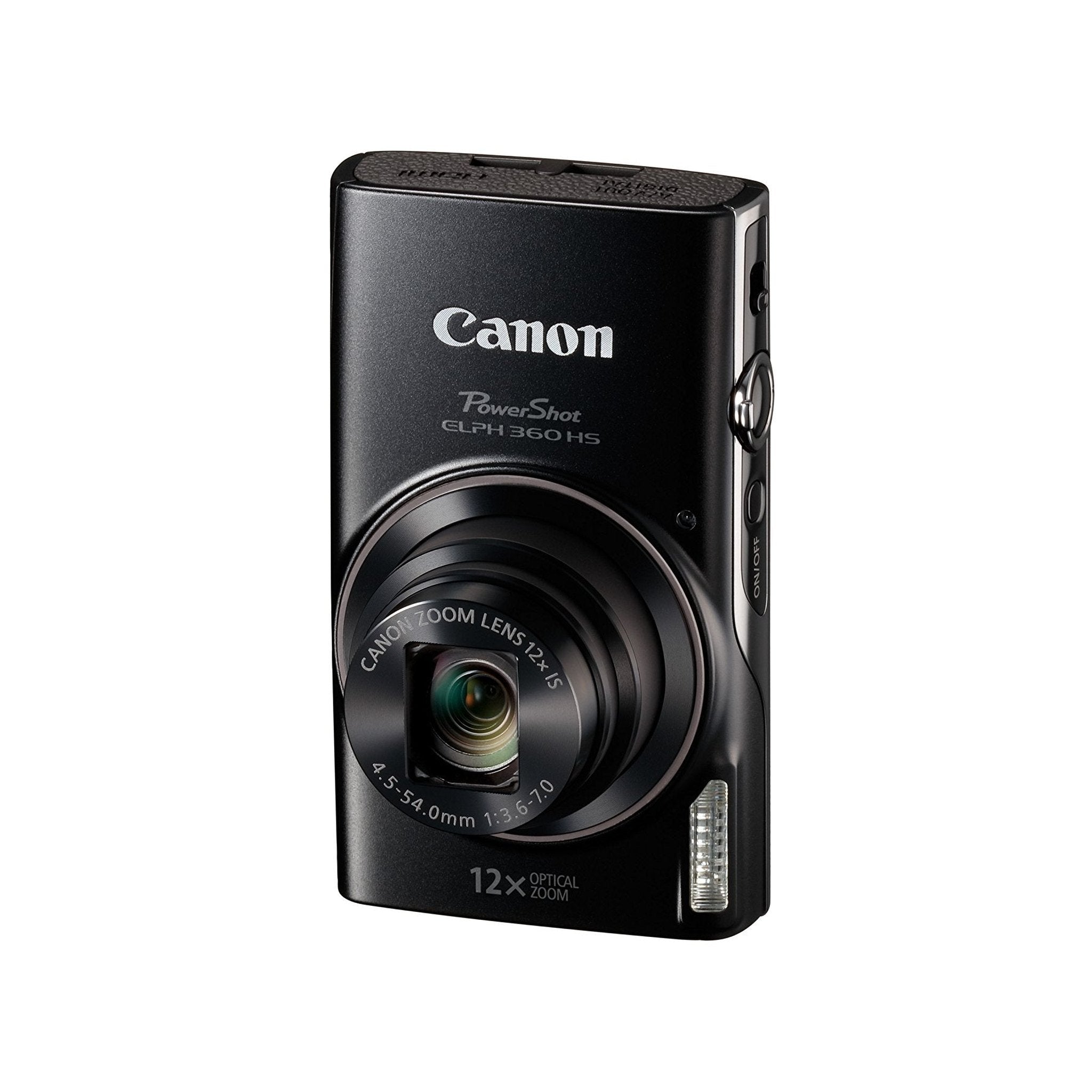 Canon PowerShot ELPH 360 Digital Camera w/ 12x Optical Zoom and Image Stabilization - Wi-Fi & NFC Enabled Black Canon