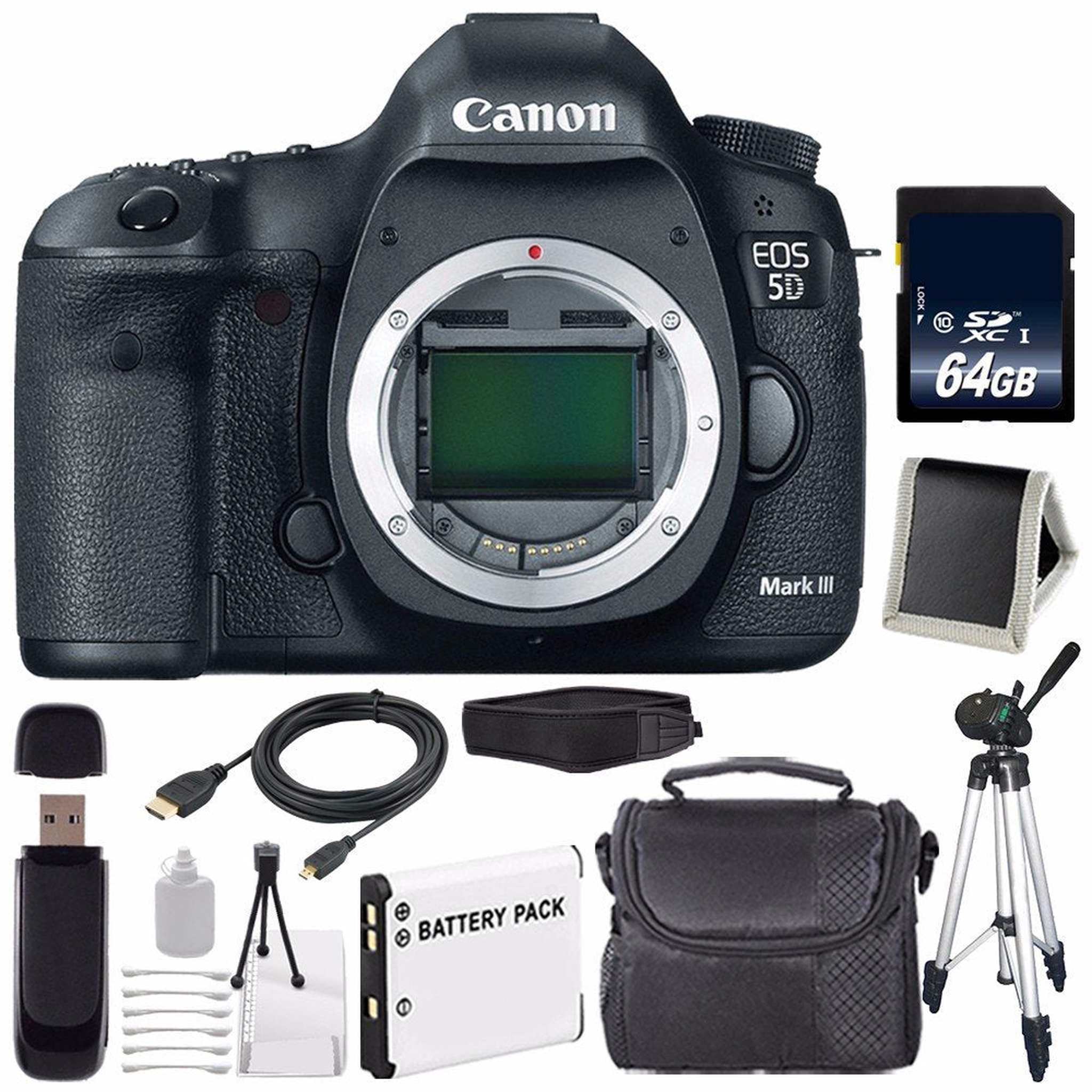 Canon EOD 5D III Digital Camera International Model + LP-E6 Battery + 64GB Memory Card Deluxe Bundle Canon