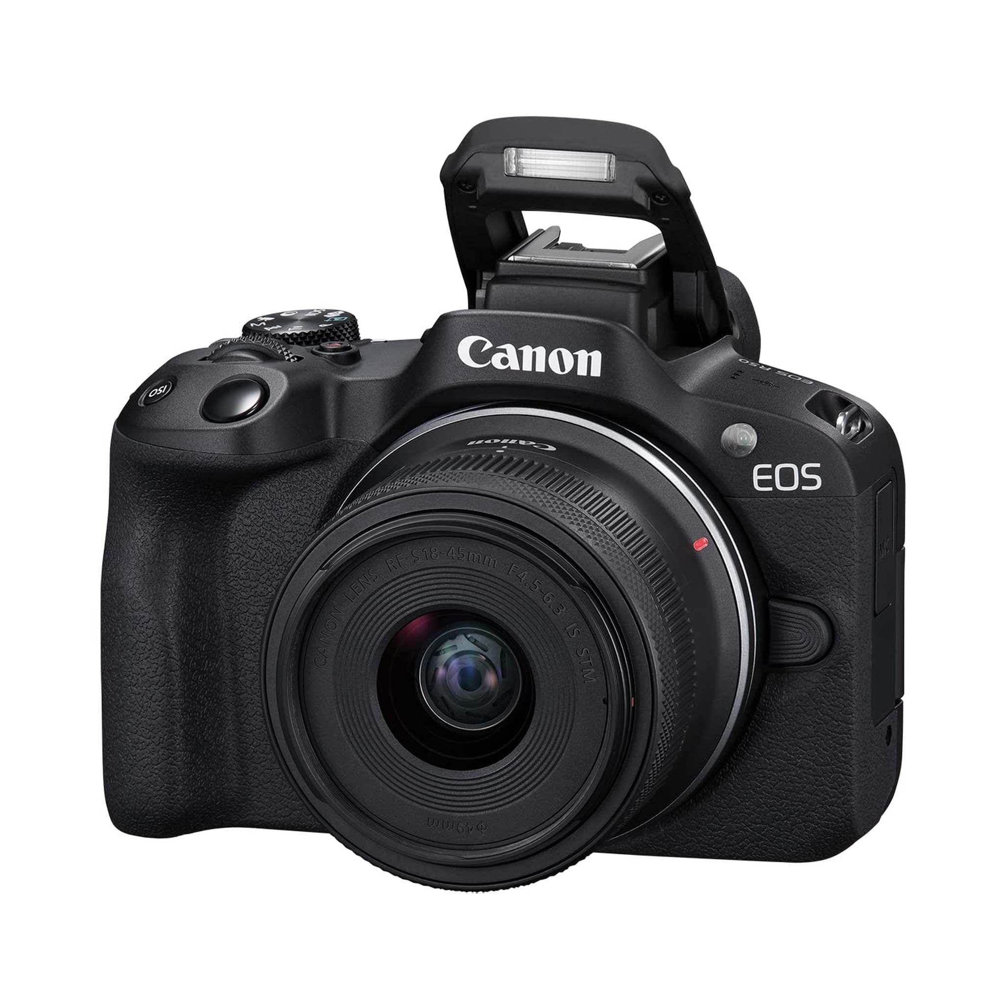 Canon EOS R50 Mirrorless Vlogging Camera Black w/RF-S18-45mm F4.5-6.3 is STM & RF-S55-210mm F5-7.1 is STM Lenses, 24.2 MP, 4K Video, Subject Detection & Tracking, Compact, Smartphone Connection Canon