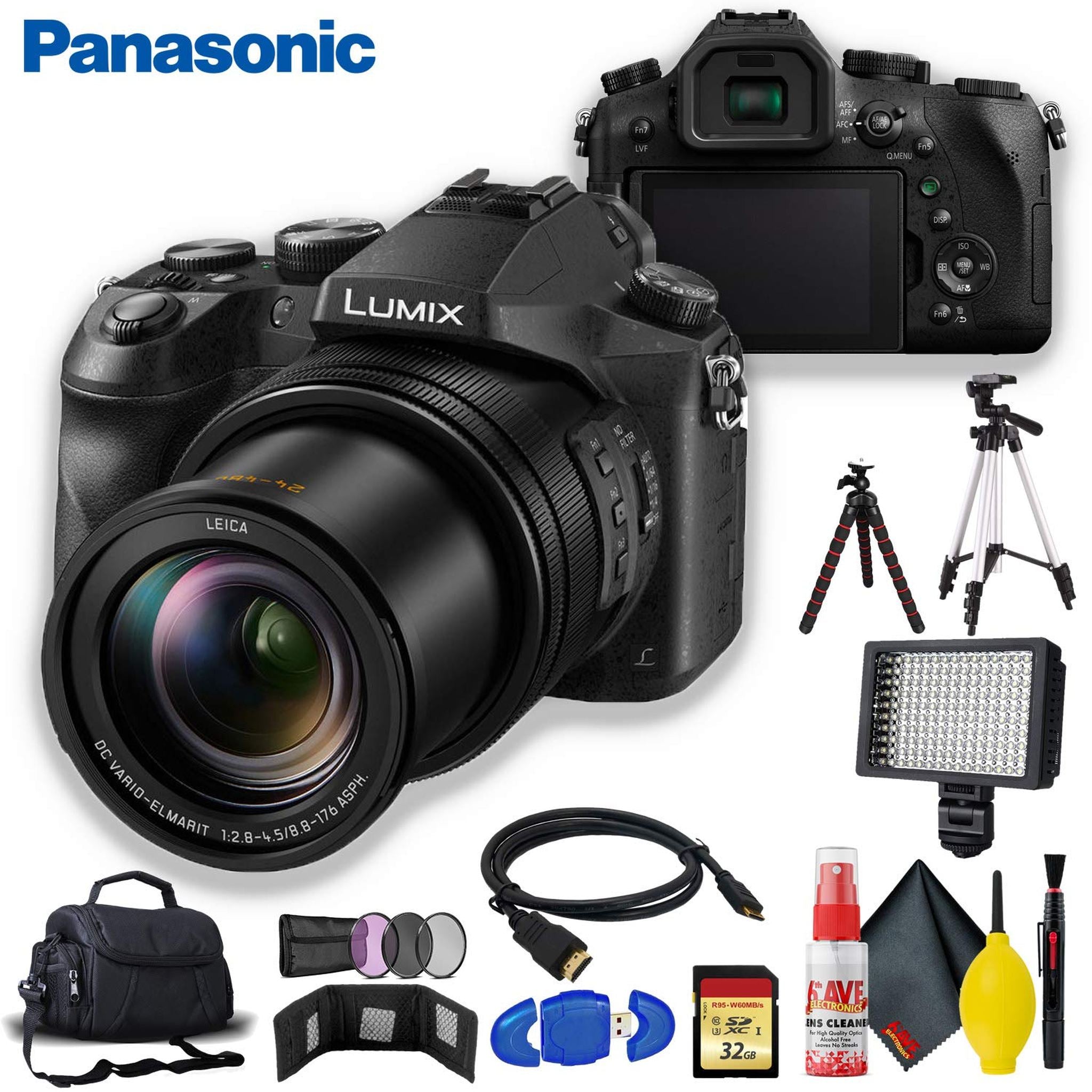 Panasonic Lumix DMC-FZ2500 Digital Camera with Tripod Kit Advanced Bundle Panasonic