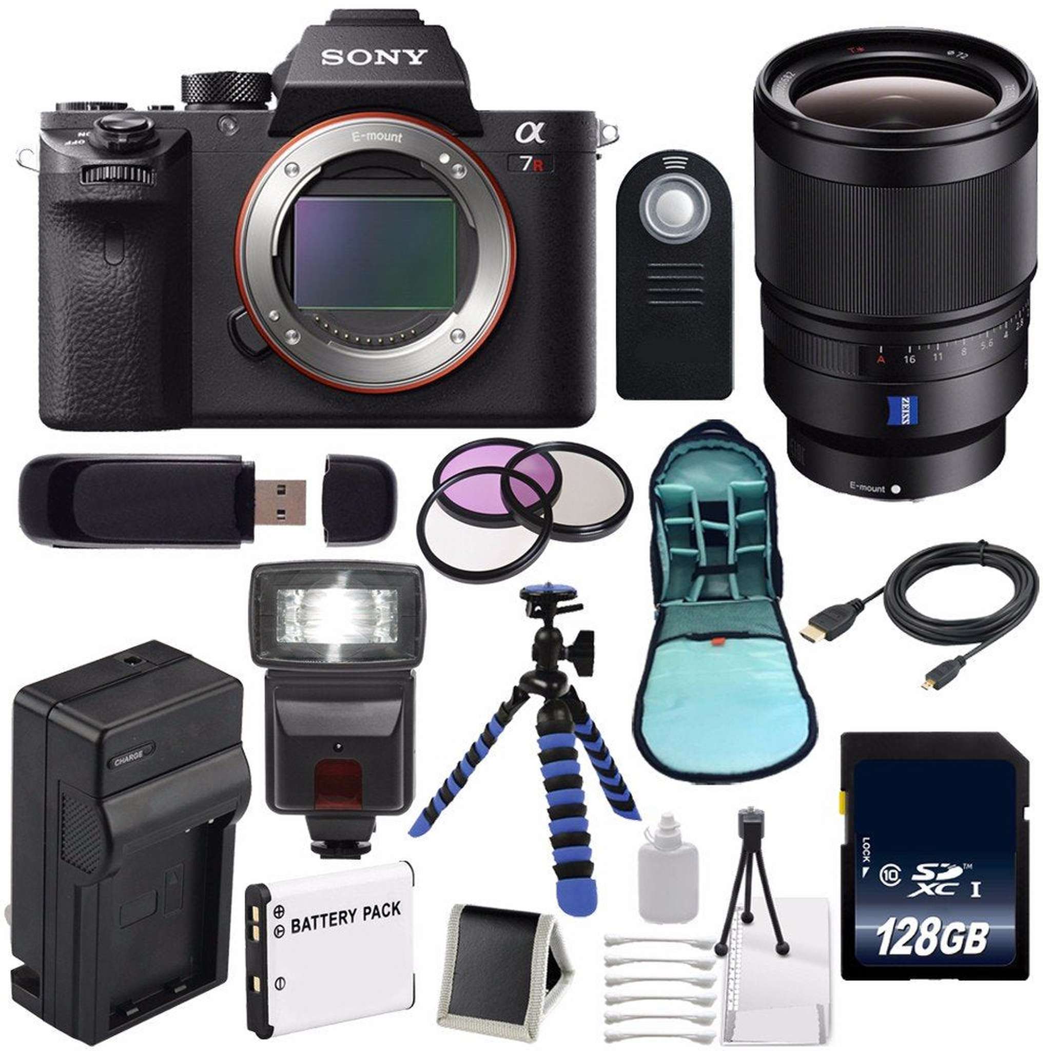 Sony Alpha a7R II Mirrorless Digital Camera International Model + Sony Distagon T FE 35mm f/1.4 ZA Lens + 72mm 3 Piece Awesome Bundle Sony