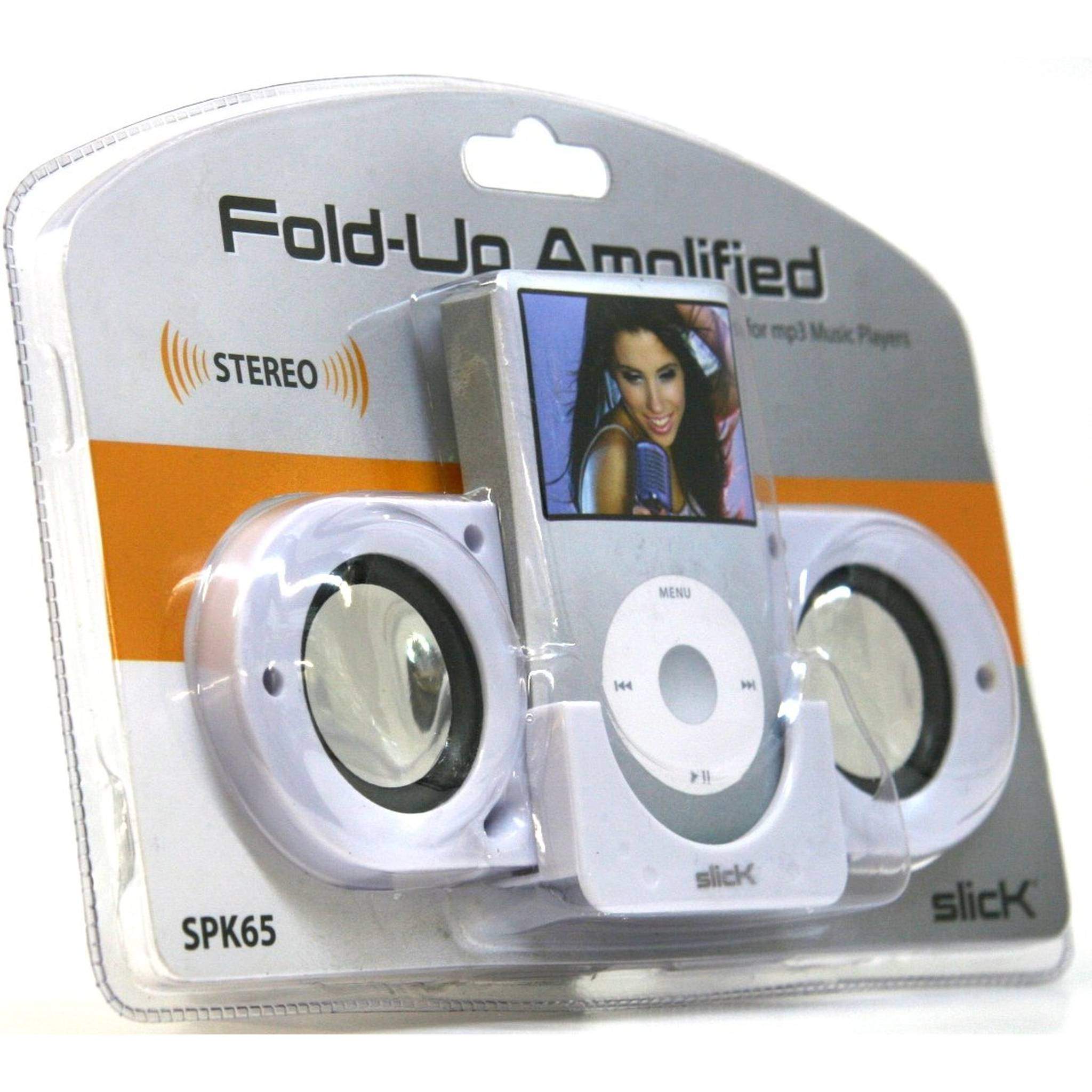 Slick Foldup Speaker For MP3 Players White Slick