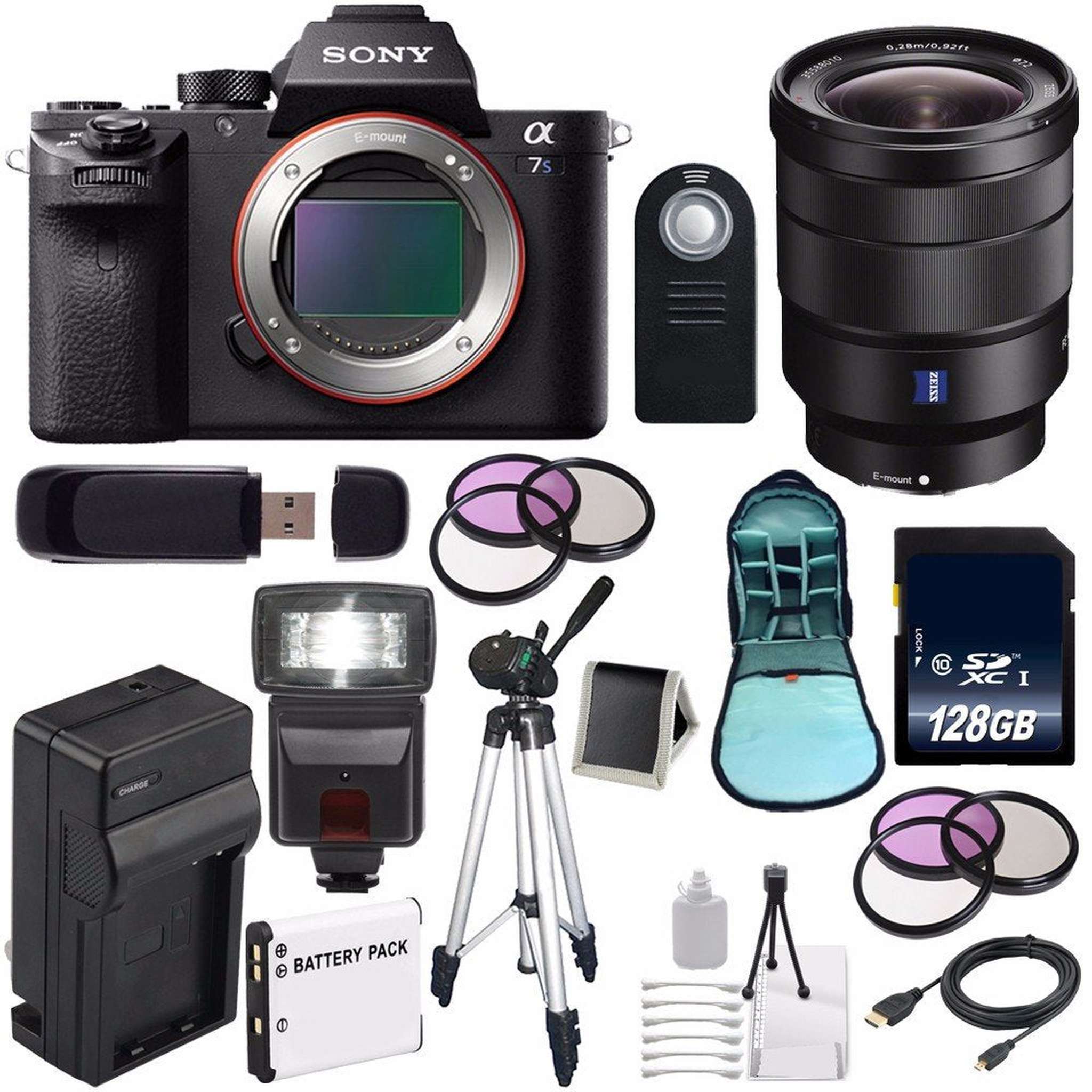 Sony Alpha a7S II a7S Mark II a7SII ILCE7SM2/B Mirrorless Digital Camera International Model + Vario-Tessar T FE 16-35 Lens Advanced Bundle Sony