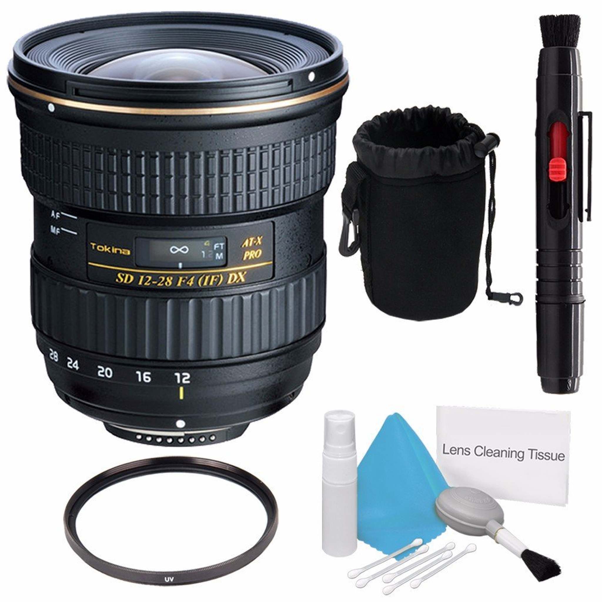 Tokina 12-28mm f/4.0 at-X Pro APS-C Lens for Canon International Model +Deluxe Cleaning Kit + Lens Cleaning Pen Extreme Bundle Tokina