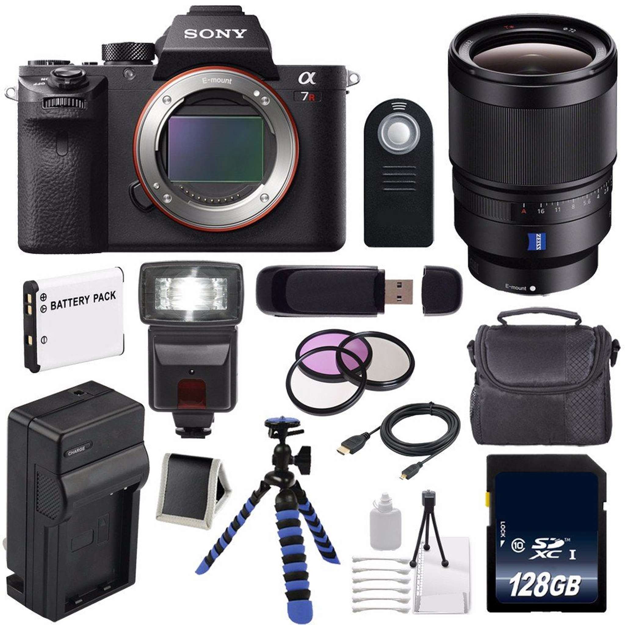 Sony Alpha a7R II Mirrorless Digital Camera International Model + Sony Distagon T FE 35mm f/1.4 ZA Lens + 72mm 3 Piece Complete Bundle Sony