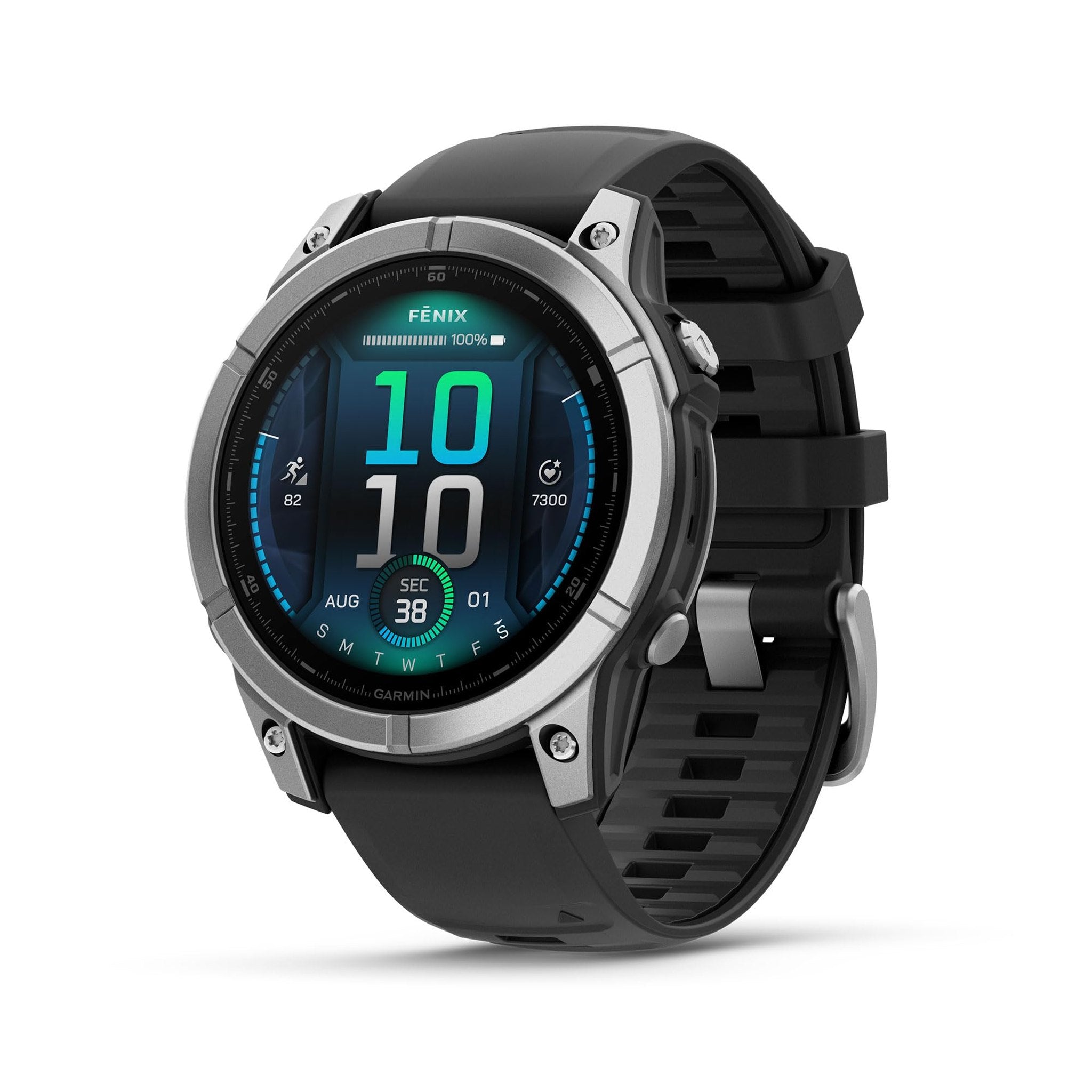 Garmin fēnix® E - 47 mm, AMOLED, Premium Multisport GPS Smartwatch, Long-Lasting Battery Life, Stainless Steel with Black Band Garmin