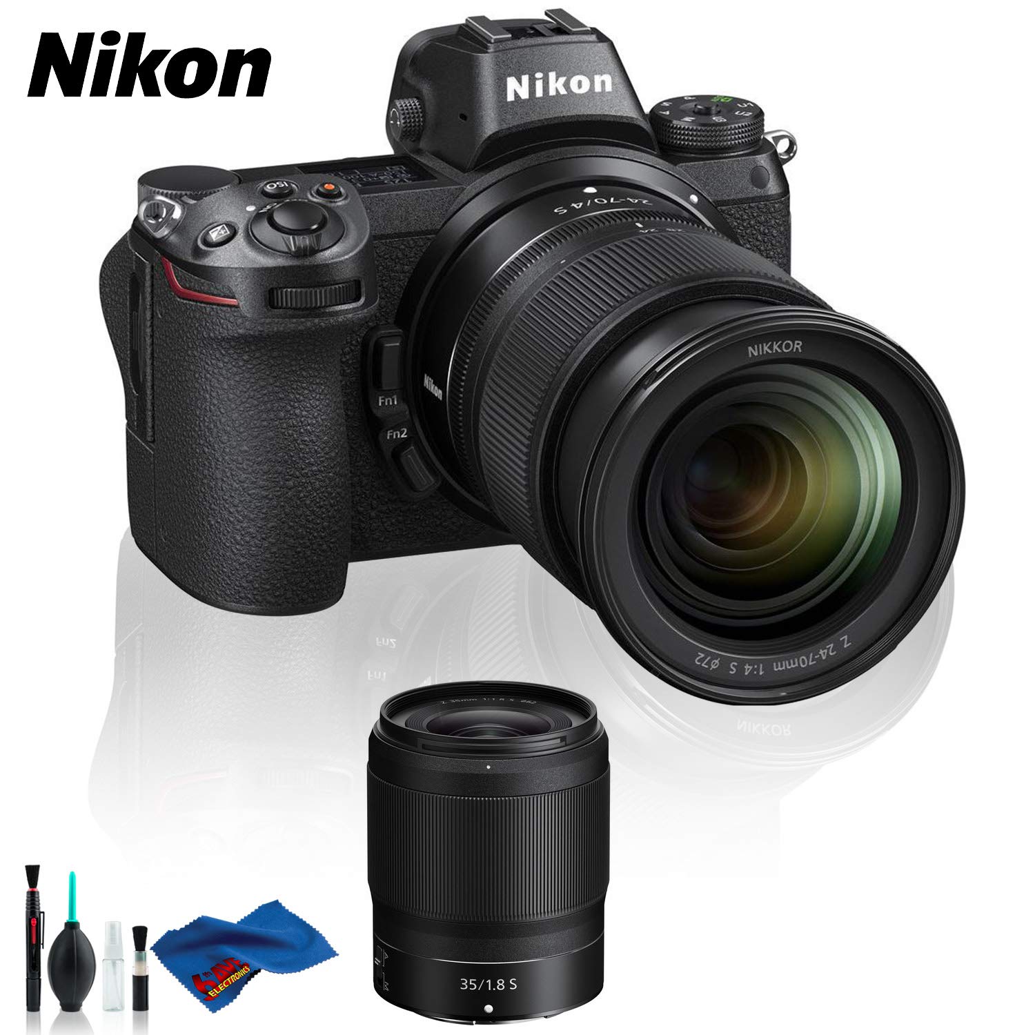 Nikon Z 6 Mirrorless Digital Camera with 24-70mm Lens, FTZ Mount Adapter, and 35mm f/1.8 S Lens Kit International Model Nikon