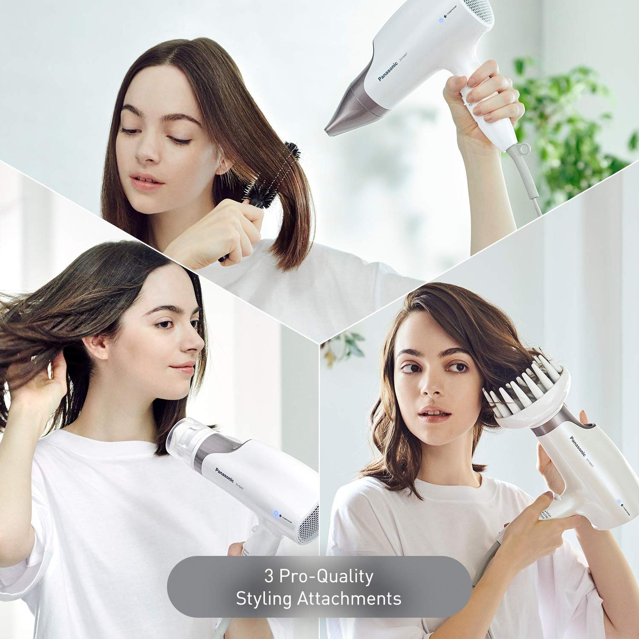 Panasonic EH-NA67-W Nanoe Salon Hair Dryer with Oscillating QuickDry Nozzle White Panasonic