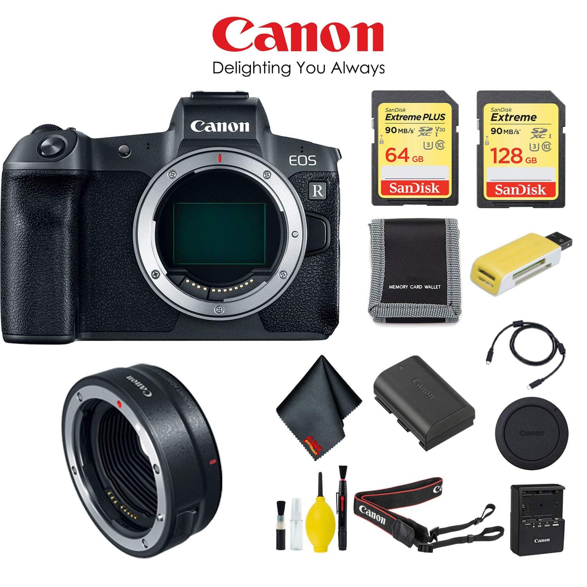 Canon EOS R Mirrorless Digital Camera with Mount Adapter EF-EOS R Kit, International - Storage Kit Canon