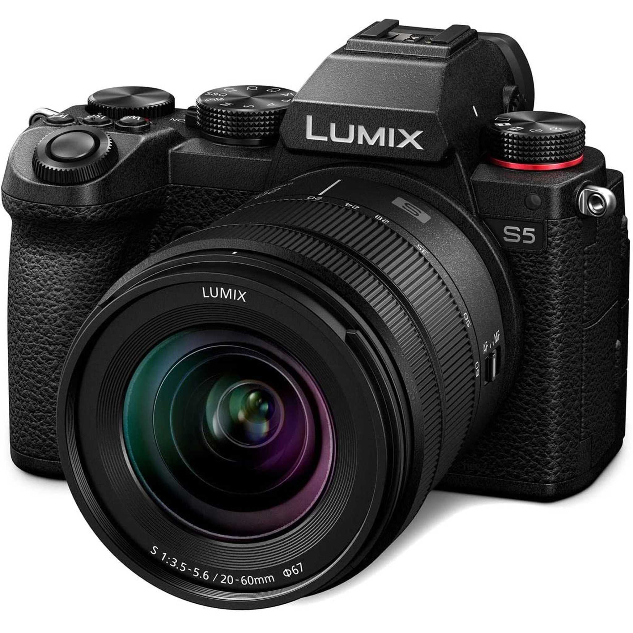 Panasonic Lumix DC-S5 Mirrorless Digital Camera with Lumix S 20-60mm f/3.5-5.6 L-Mount Lens DMW-BGS5 Battery Grip Panasonic