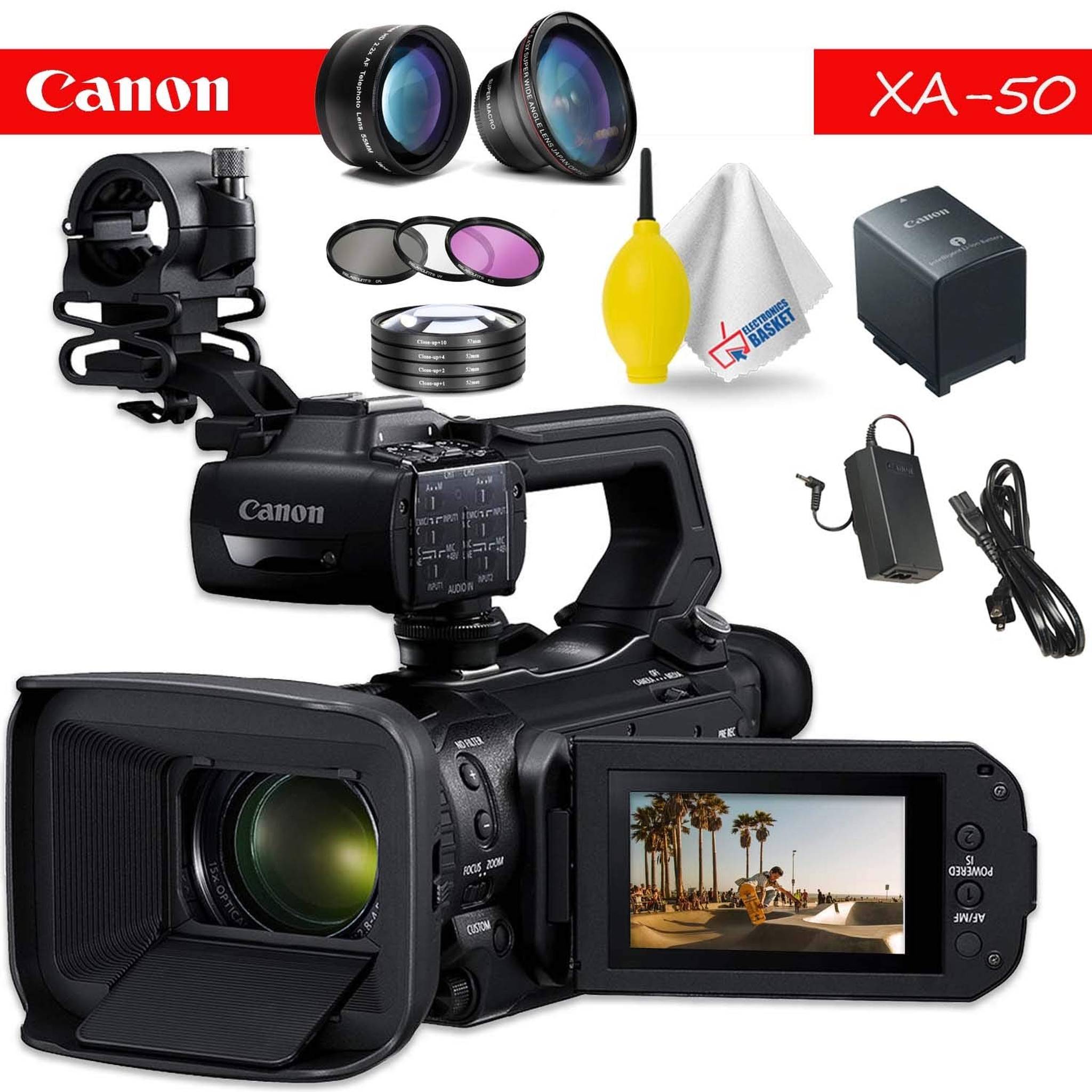 Canon XA50 Professional UHD 4K Camcorder Intermediate Accessory Bundle Canon