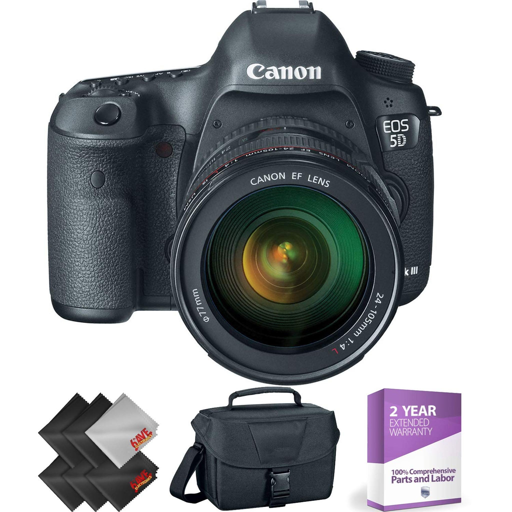 Canon EOS 5D Mark III DSLR Camera with 24-105mm Lens + 1 Year Warranty Bundle Canon