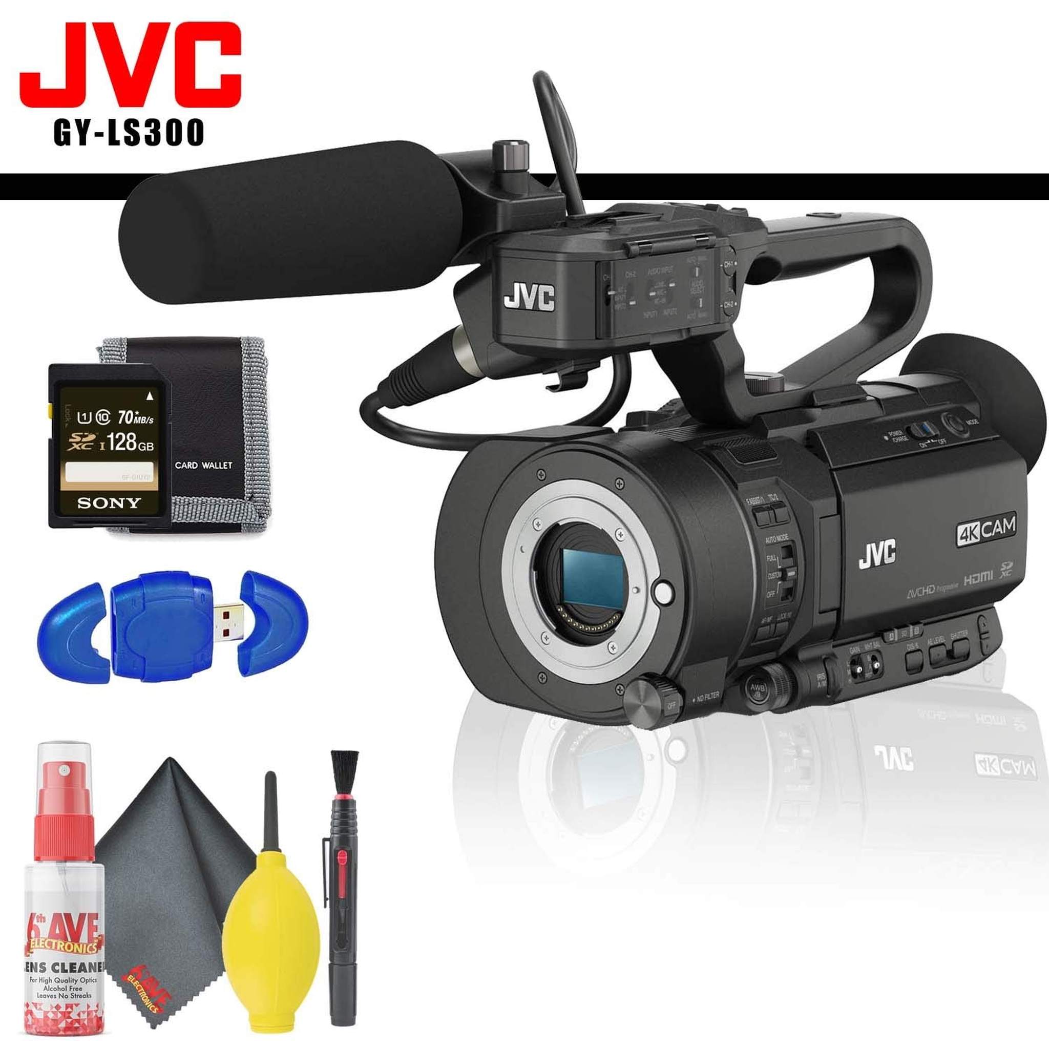 JVC 4KCAM Handheld S35mm Camcorder Body Only + Memory Card Kit + Cleaning Kit JVC