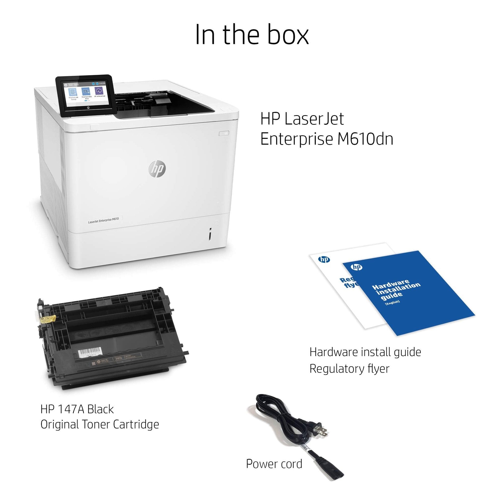 HP LaserJet Enterprise M610dn Monochrome Printer with built-in Ethernet & 2-sided printing 7PS82A HP