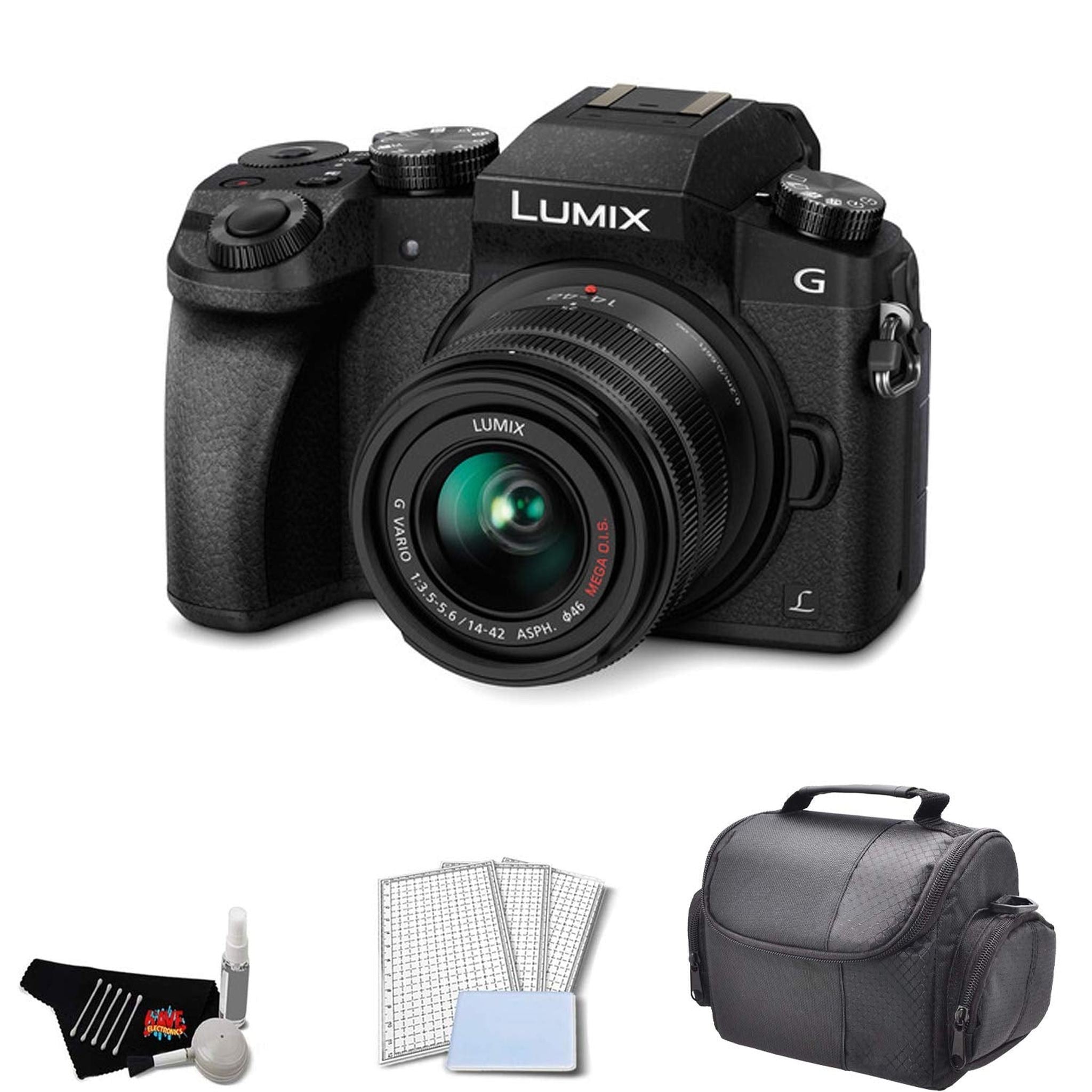 Panasonic Lumix DMC-G7 Mirrorless Micro Four Thirds Digital Camera with 14-42mm Lens Black - Bundle with Carrying Case Panasonic