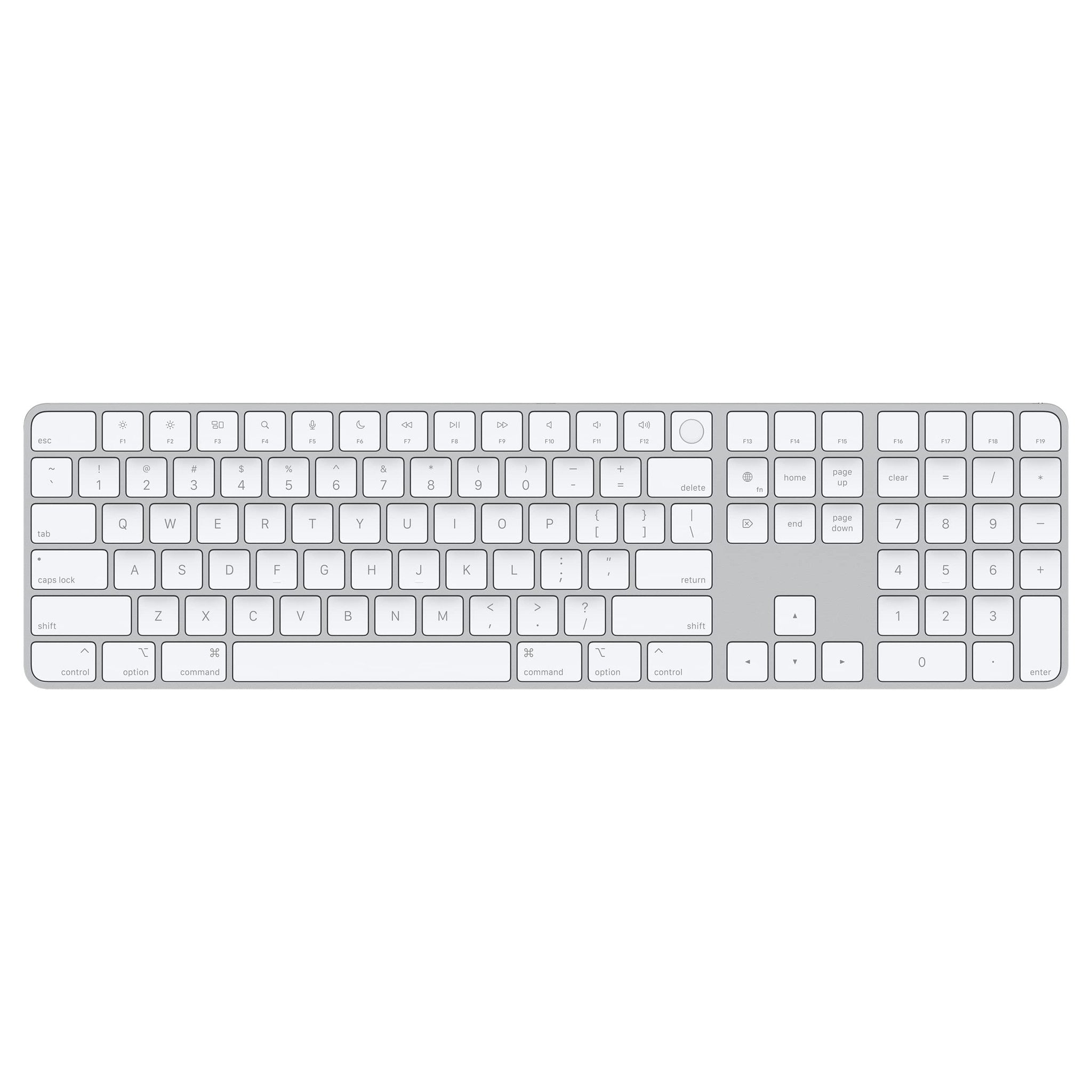 Apple Magic Keyboard with Touch ID and Numeric Keypad: Wireless, Bluetooth, Rechargeable. Works with Mac Computers with Apple Silicon; US English - White Keys Apple