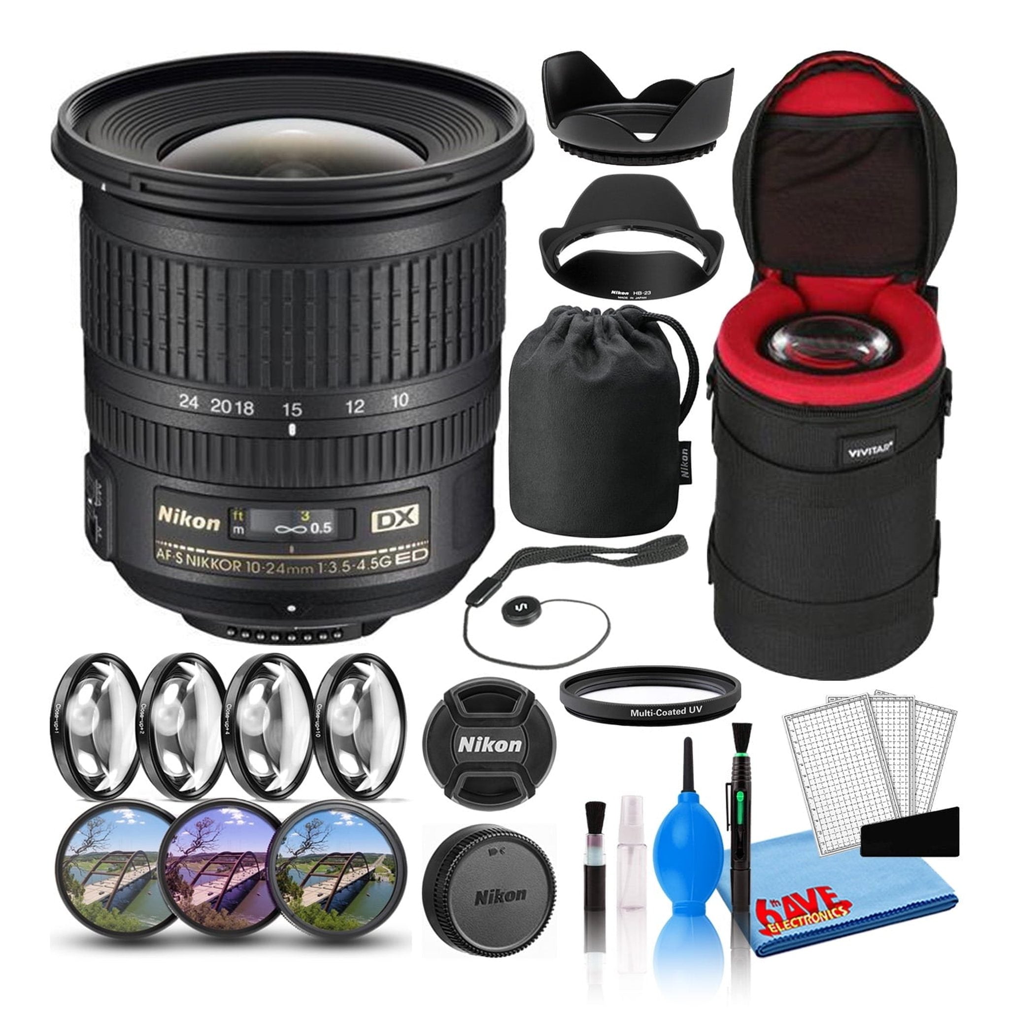 Nikon AF-S DX 10-24mm f/3.5-4.5G ED Lens 2181 Intl Model Bundle Nikon