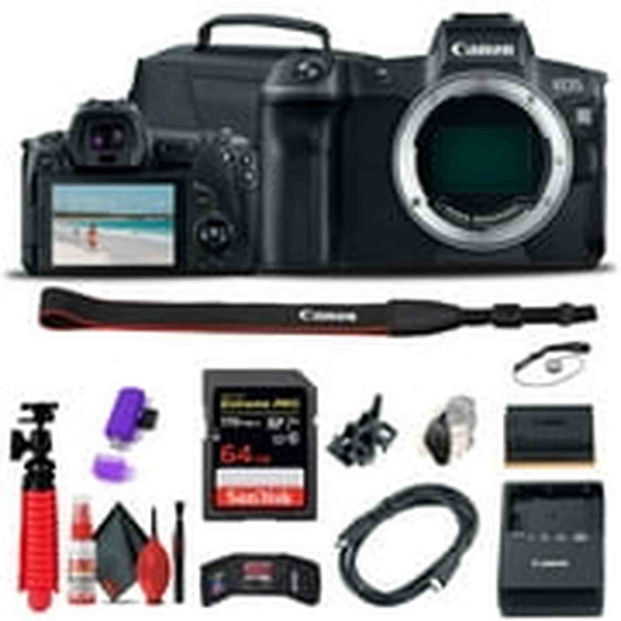 Canon EOS R Mirrorless Digital Camera 3075C002 + 64GB Memory Card Base Bundle Canon