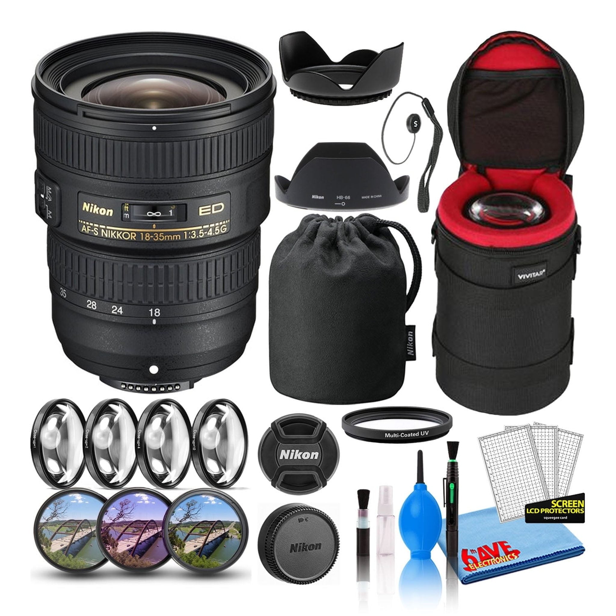 Nikon AF-S 18-35mm f/3.5-4.5G ED Zoom Lens 2207 Intl Model Bundle Nikon