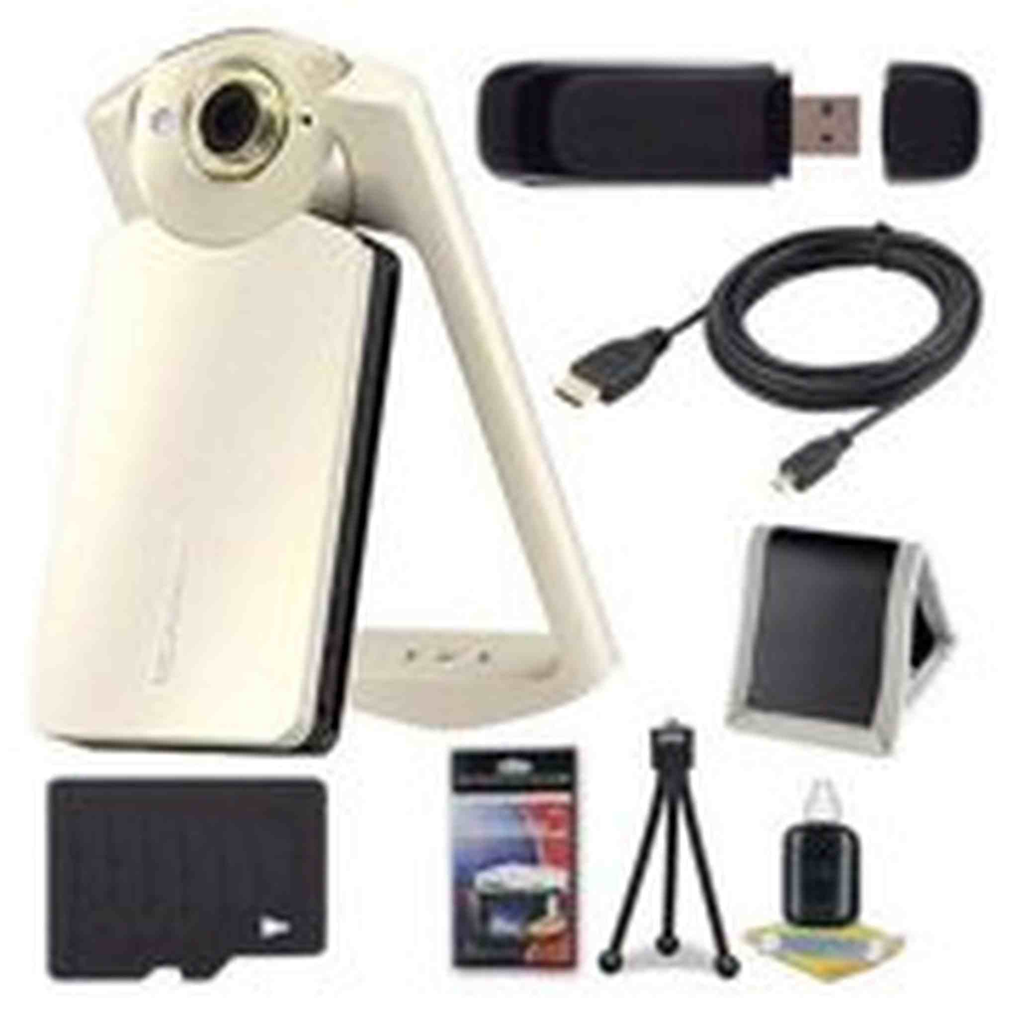 6Ave Casio EX-TR60 Self Portrait/Selfie Digital Camera Silky White + 32GB microSD Class 10 Memory Card + Micro HDMI Ca Casio