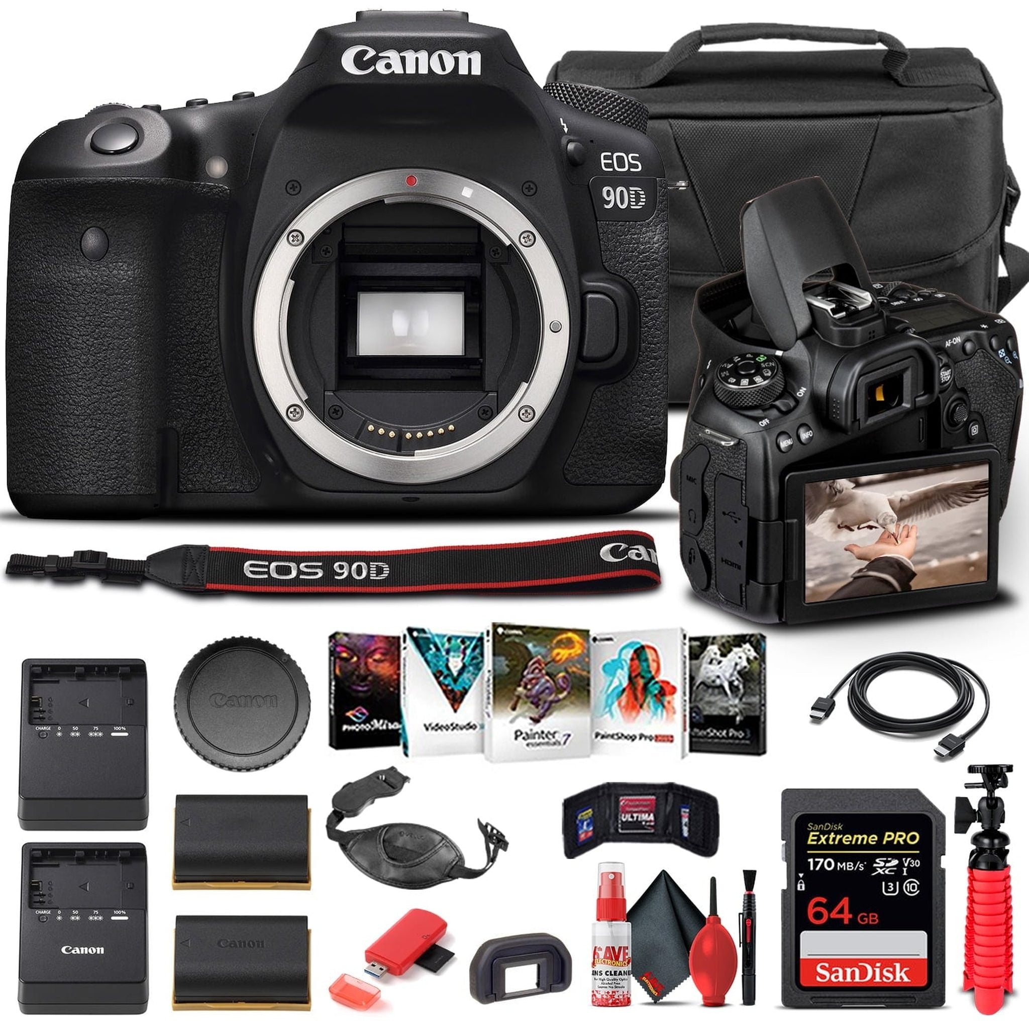 Canon EOS 90D DSLR Camera Body Only 3616C002 - Basic Bundle Canon