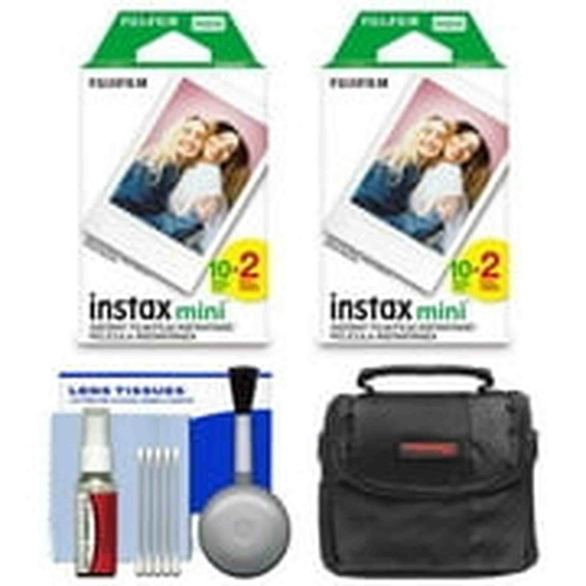 Essentials Bundle for Fujifilm Instax Mini Film Camera with 40 Color Prints Fujifilm