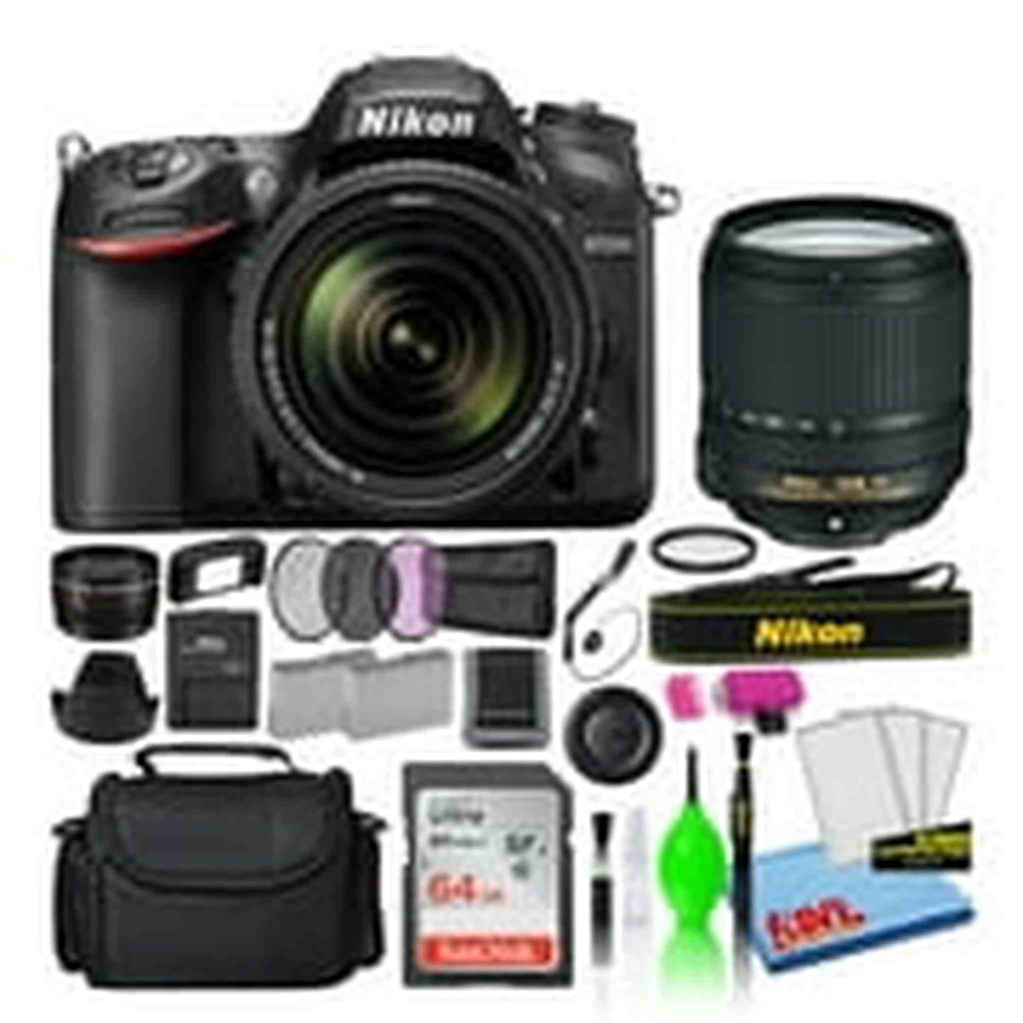 Nikon D7200 Digital Camera with 18-140mm VR Lens 1555 + 64GB Card + Bag Intl Nikon