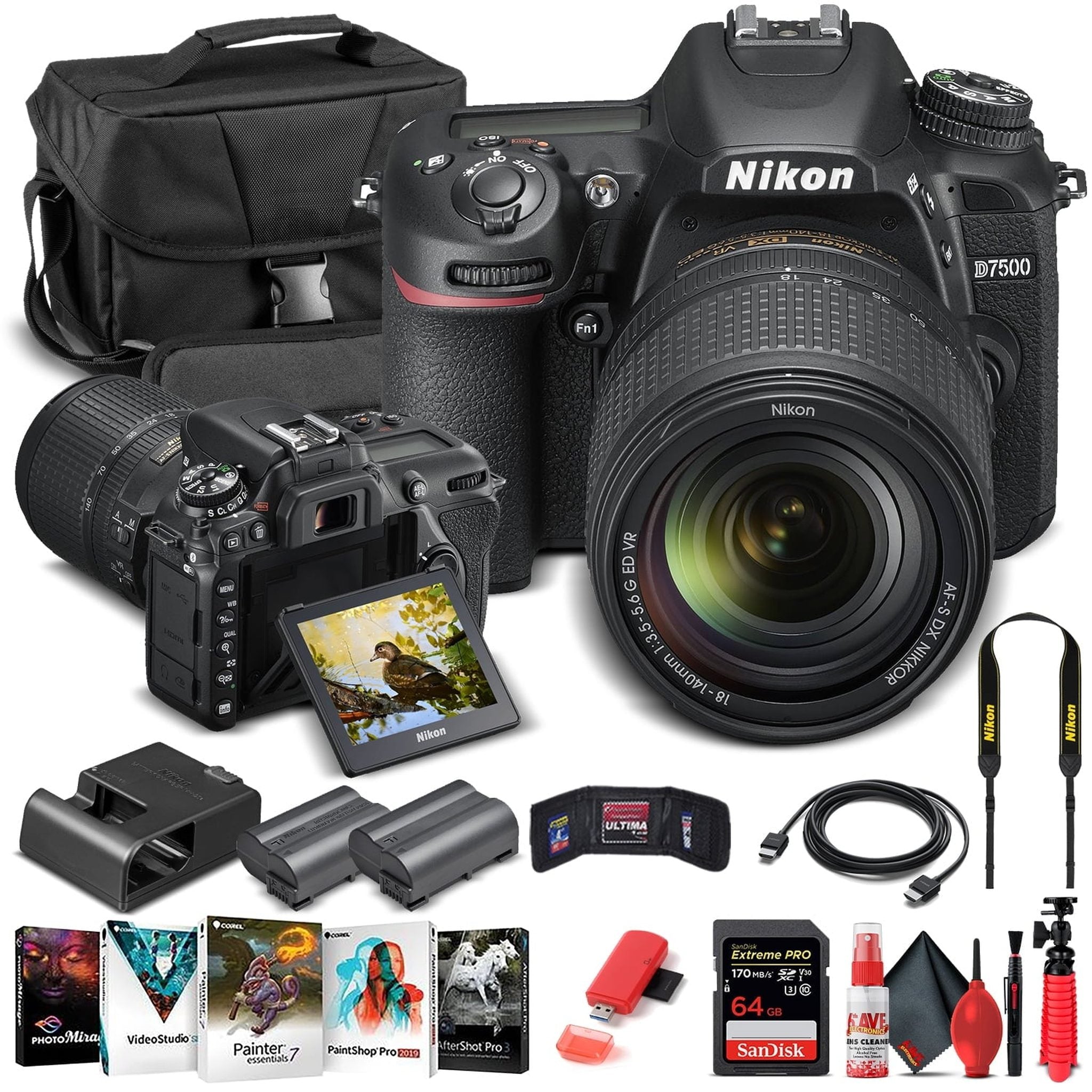 Nikon D7500 DSLR Camera W/ 18-140mm Lens 1582 - Basic Bundle Nikon