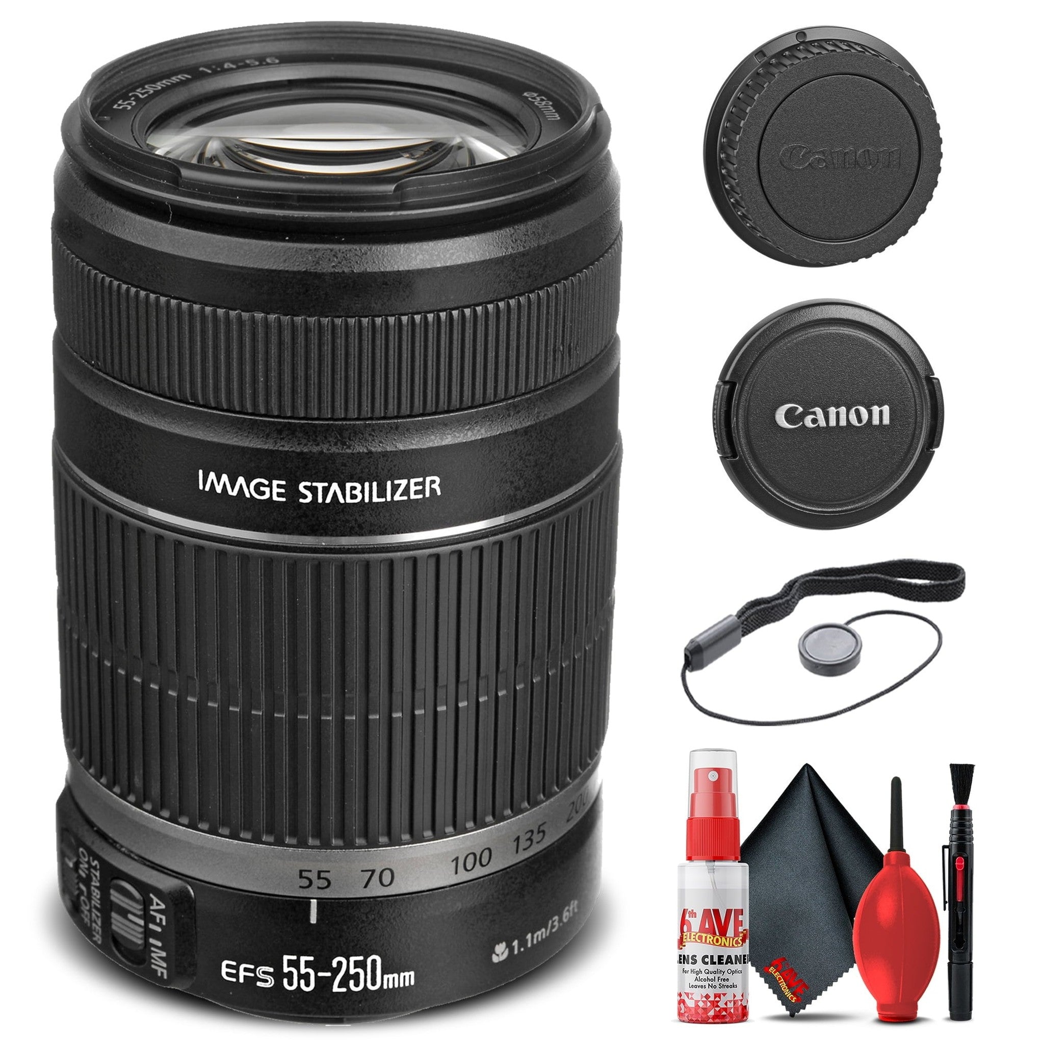 Canon EF-S 55-250mm f/4-5.6 IS II Lens 5123B006 + Filter + Cap Keeper + More Canon